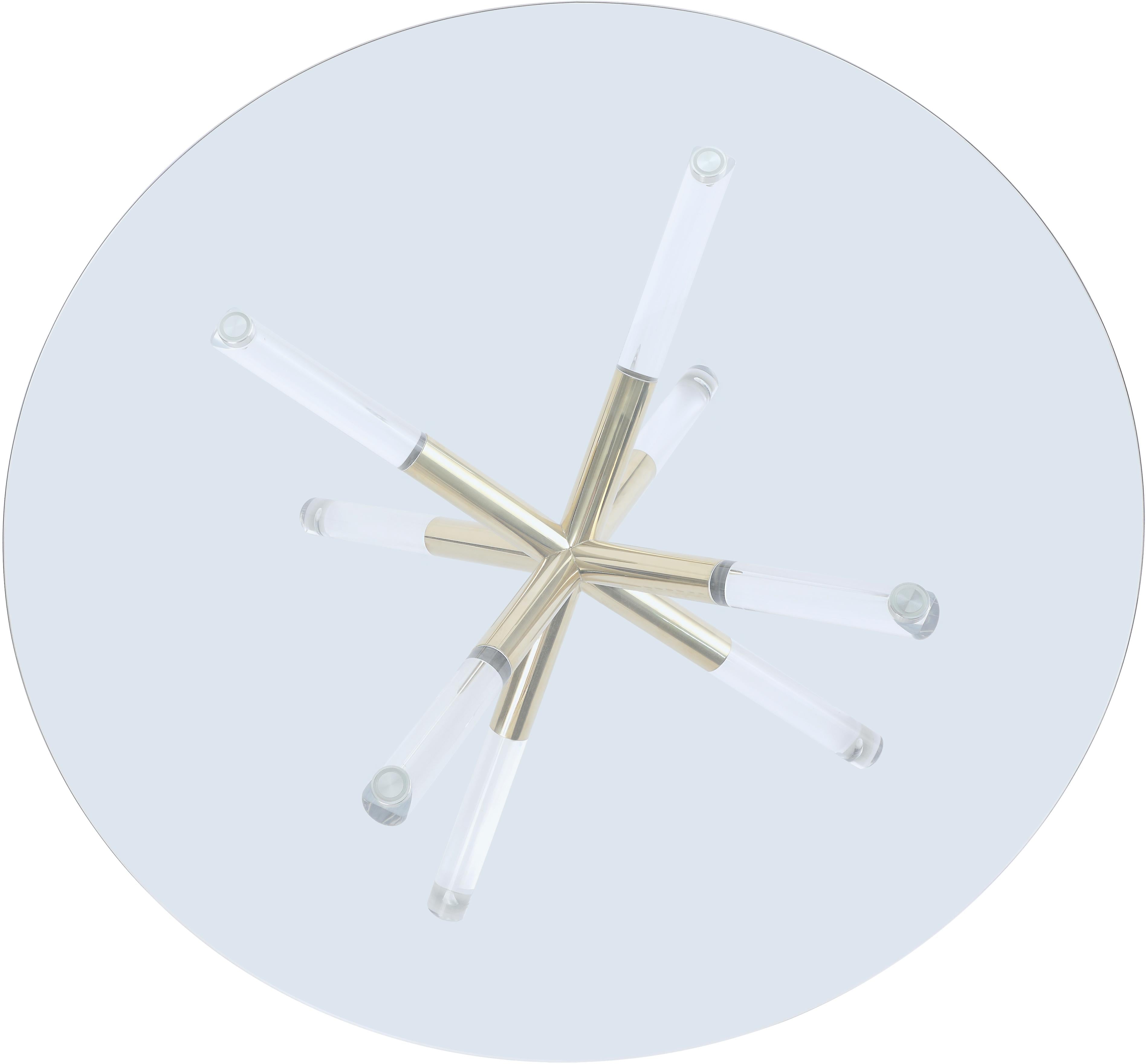 Mercury Acrylic/Gold Coffee Table - Luxury Home Furniture (MI)