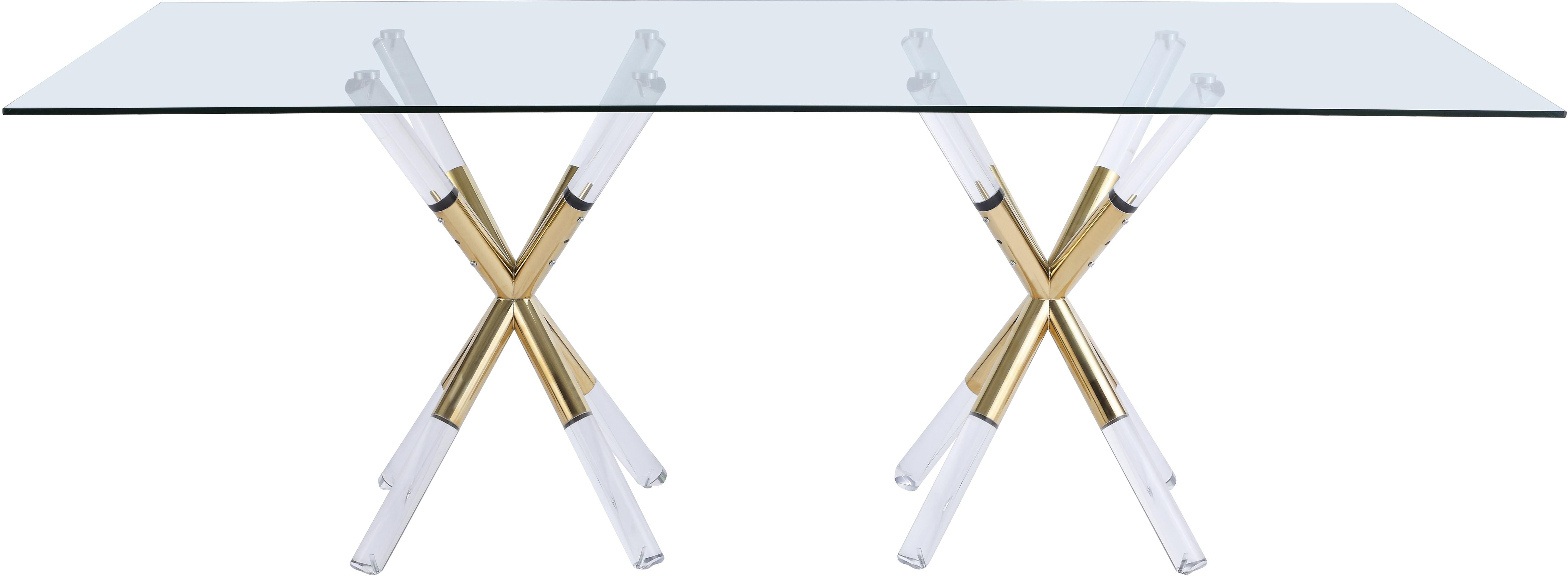 Mercury Acrylic/Gold Dining Table - Luxury Home Furniture (MI)