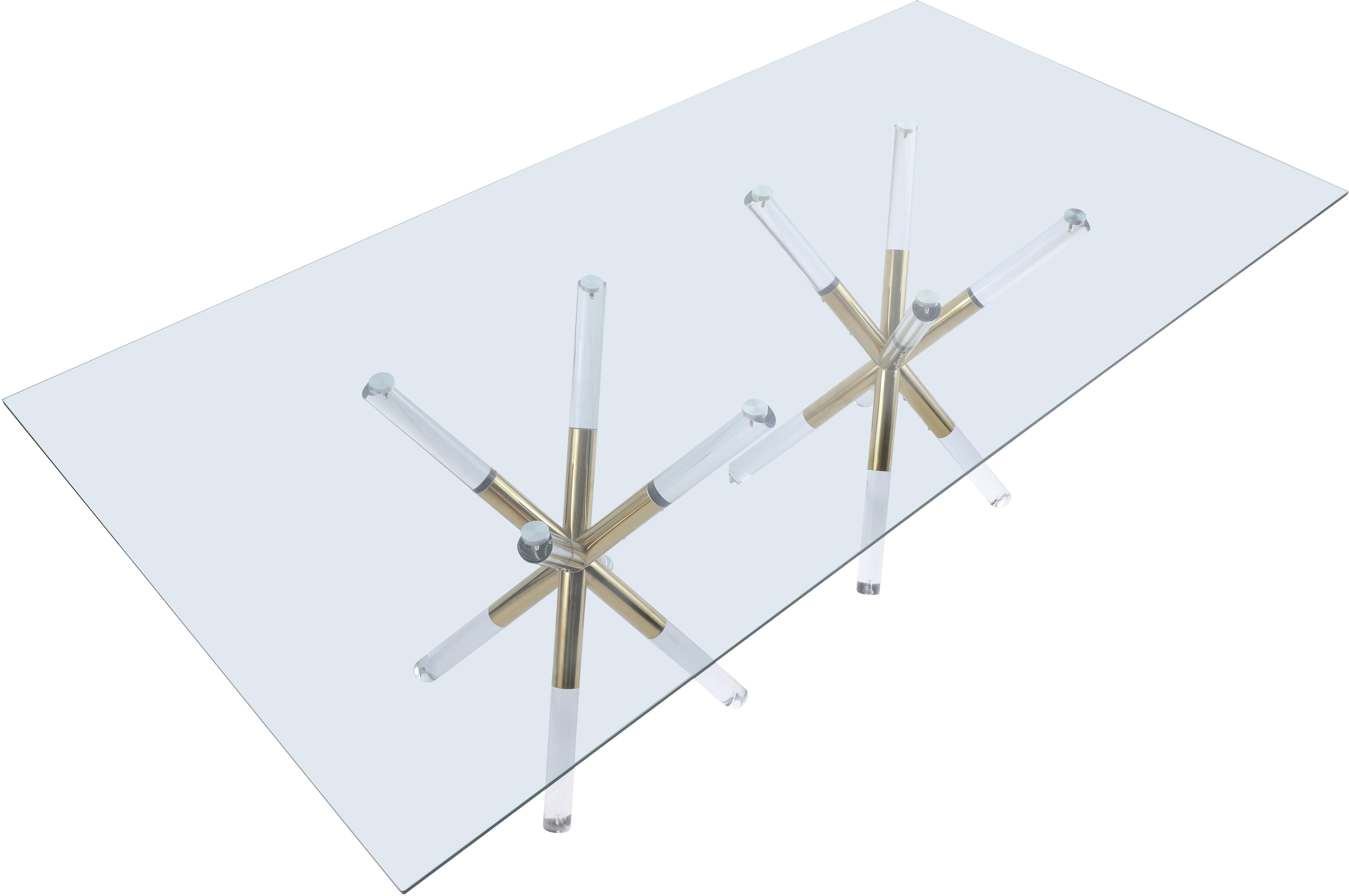 Mercury Acrylic/Gold Dining Table - Luxury Home Furniture (MI)