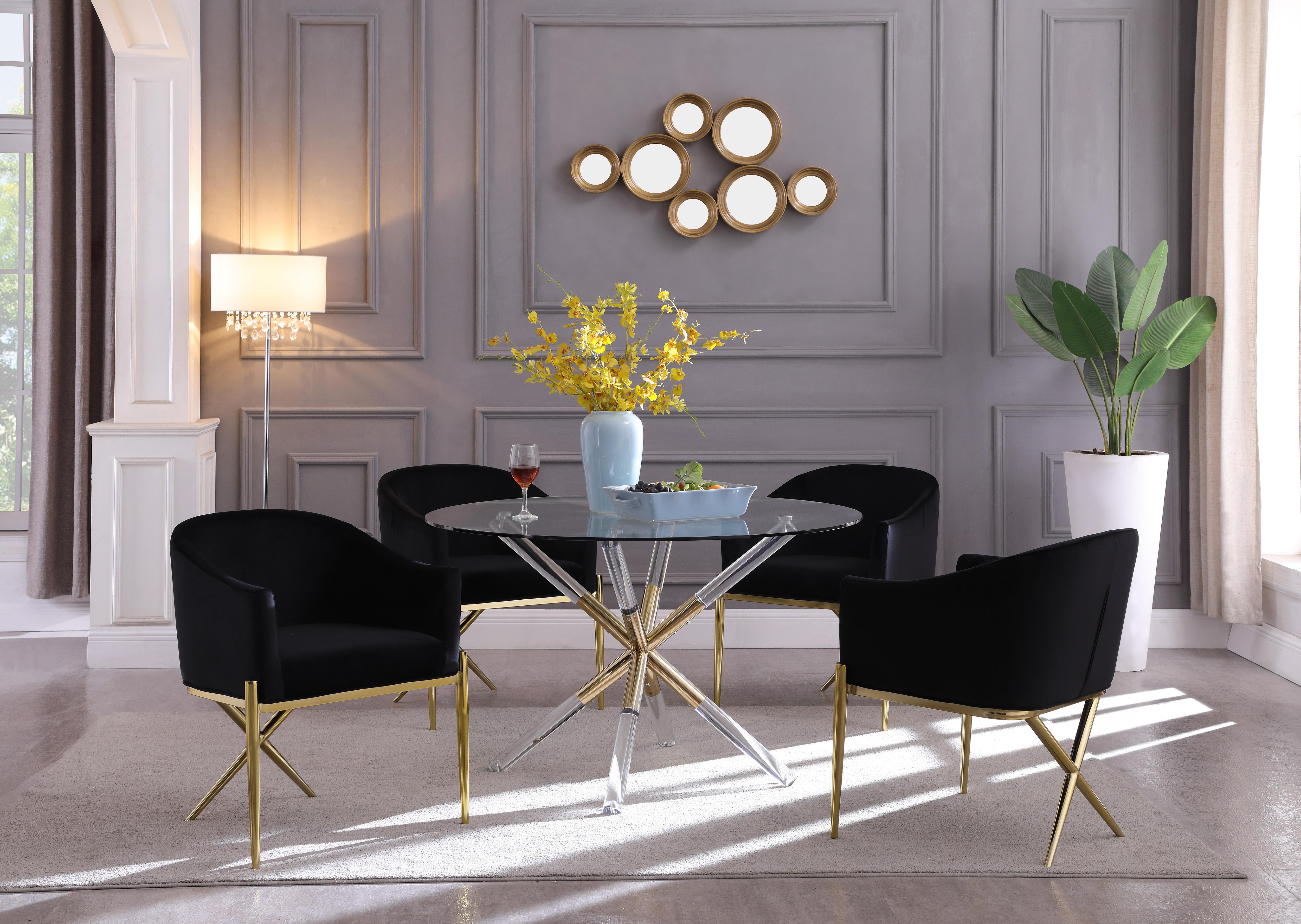 Mercury Acrylic/Gold Dining Table - Luxury Home Furniture (MI)