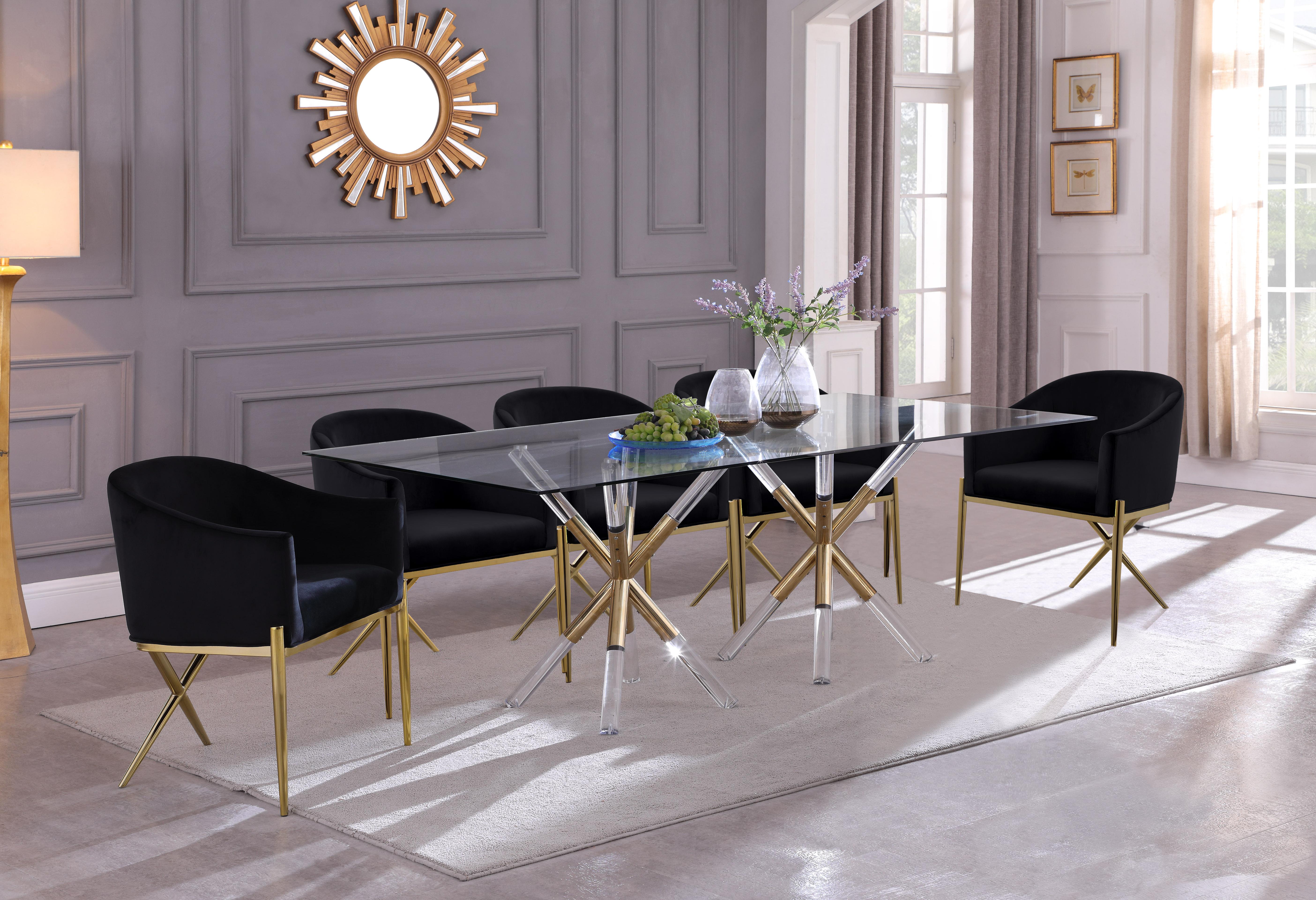 Mercury Acrylic/Gold Dining Table - Luxury Home Furniture (MI)