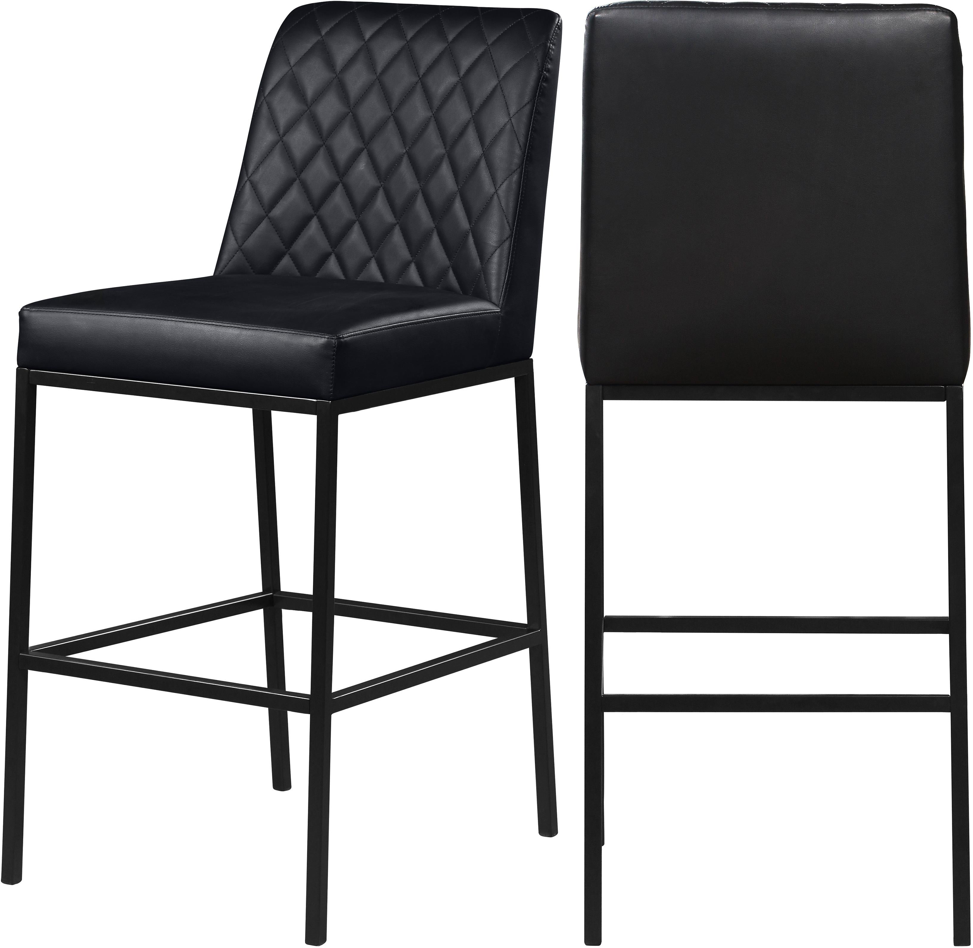 Bryce Black Faux Leather Stool - Luxury Home Furniture (MI)