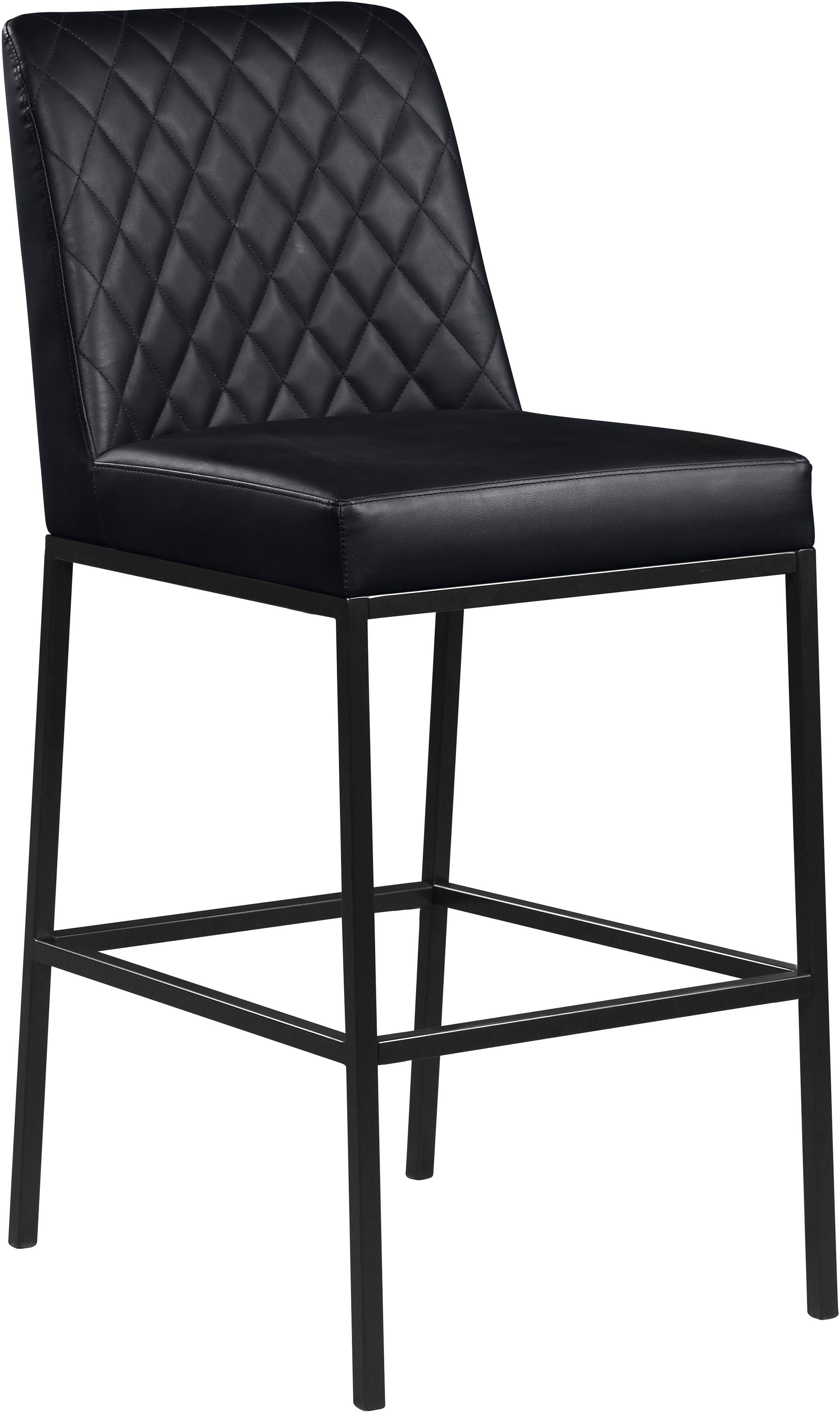 Bryce Black Faux Leather Stool - Luxury Home Furniture (MI)