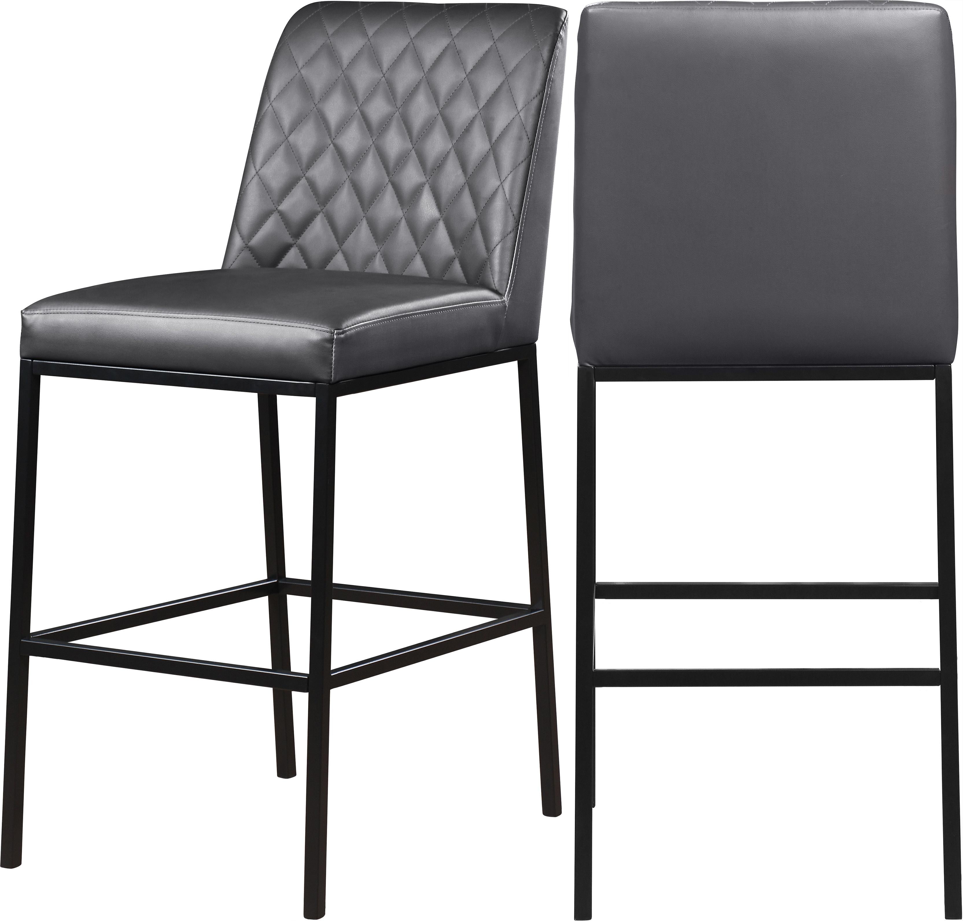 Bryce Grey Faux Leather Stool - Luxury Home Furniture (MI)