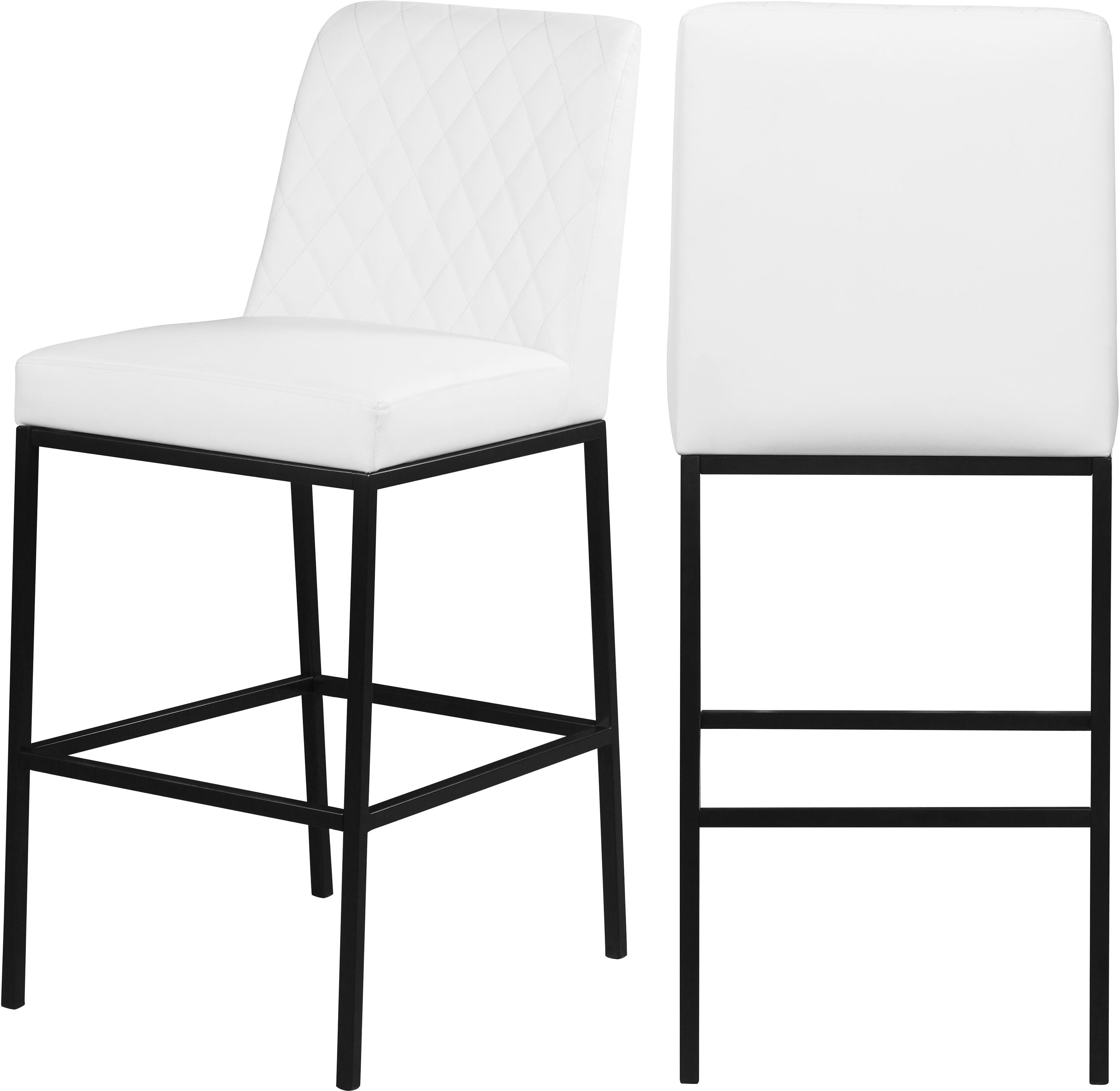 Bryce White Faux Leather Stool - Luxury Home Furniture (MI)