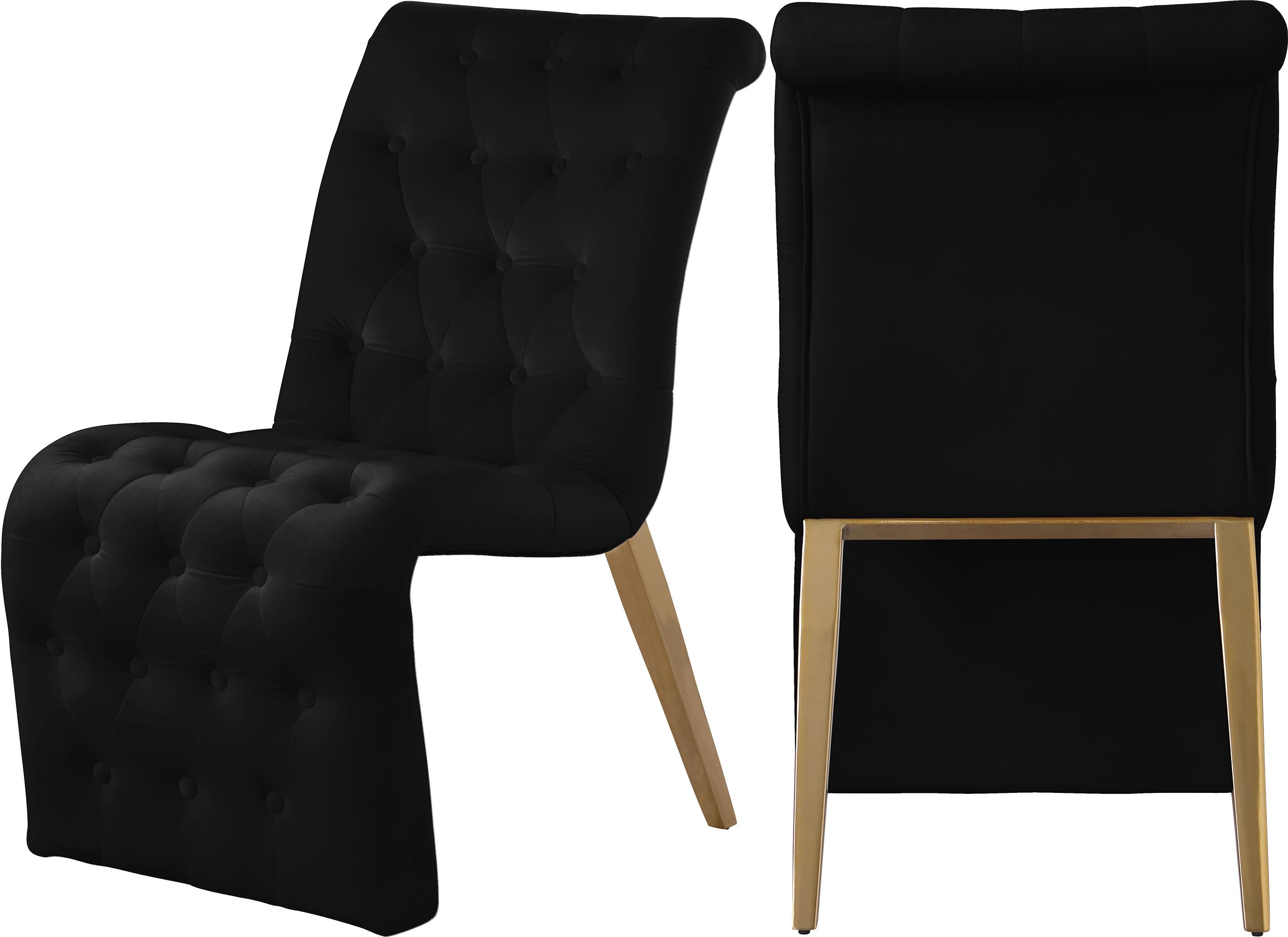 Curve Black Velvet Dining Chair - Luxury Home Furniture (MI)
