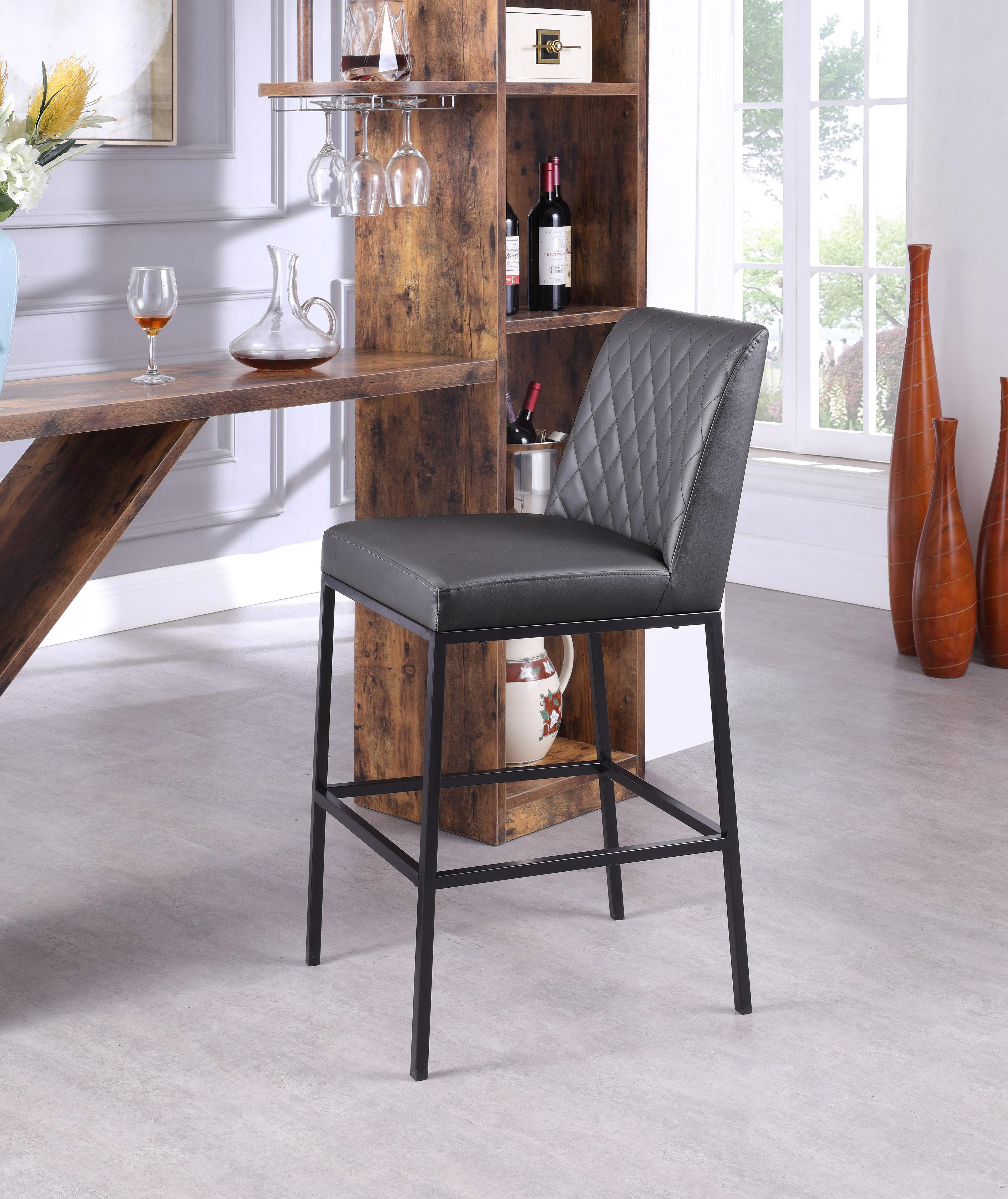 Bryce Grey Faux Leather Stool - Luxury Home Furniture (MI)