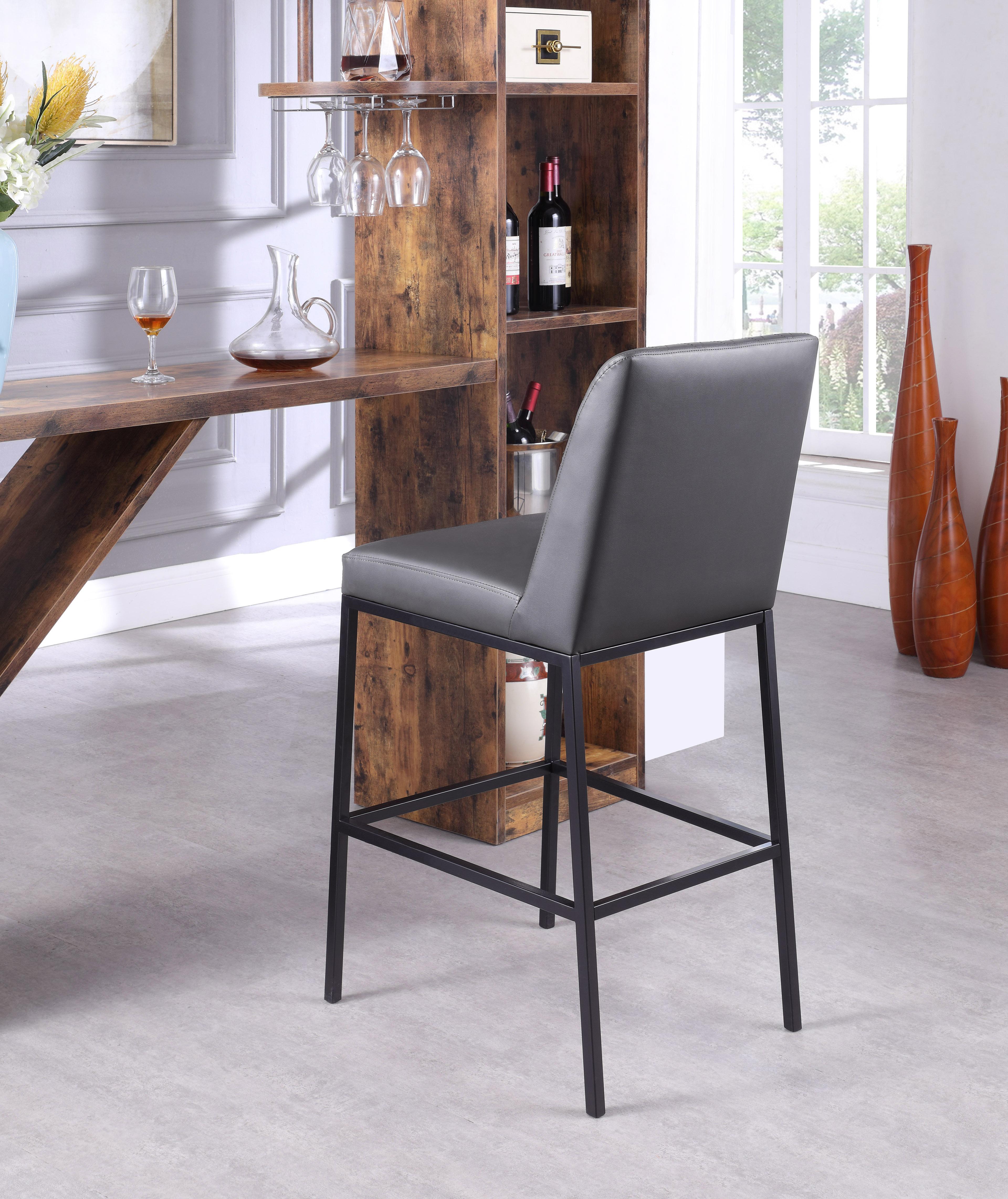 Bryce Grey Faux Leather Stool - Luxury Home Furniture (MI)