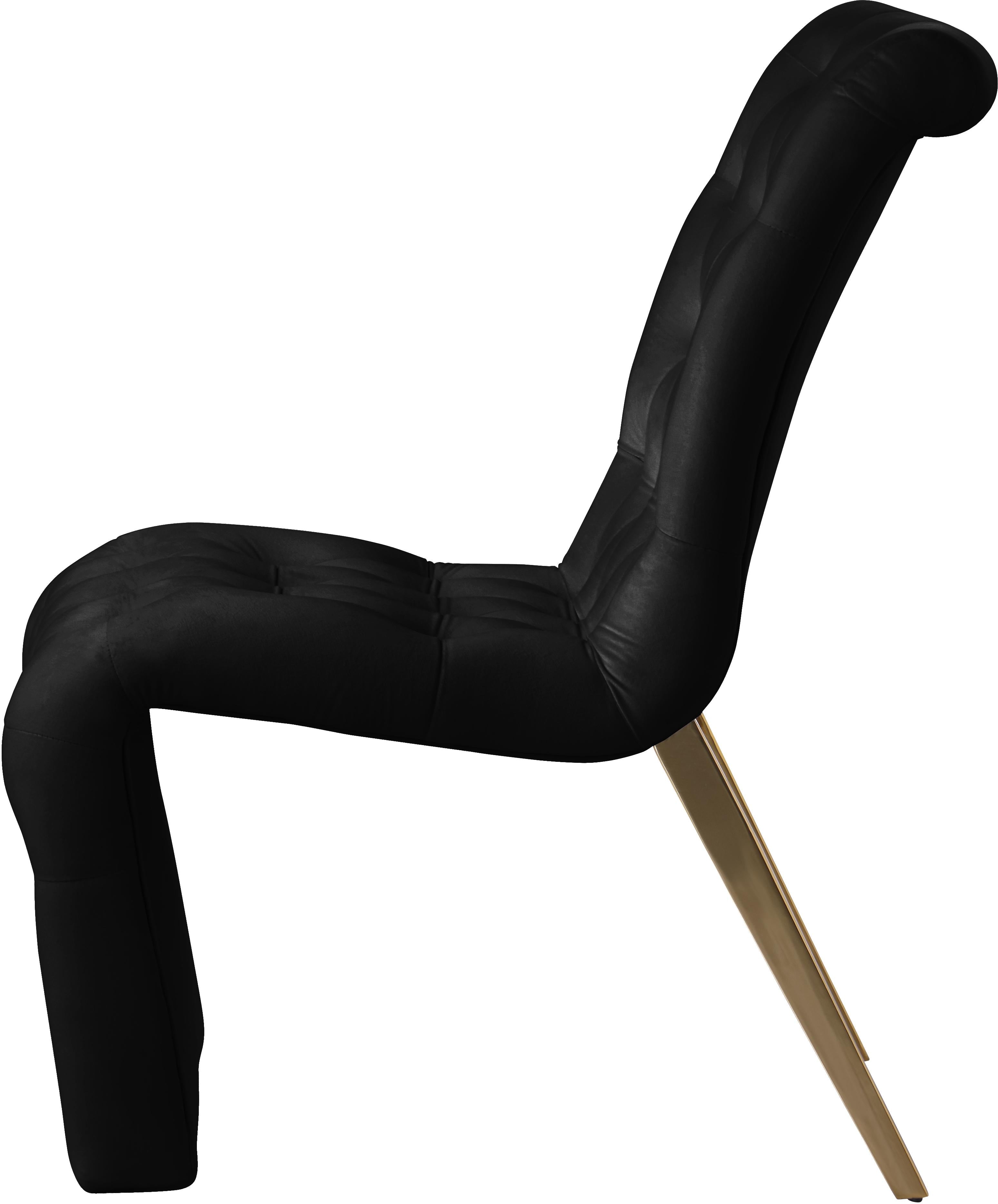 Curve Black Velvet Dining Chair - Luxury Home Furniture (MI)