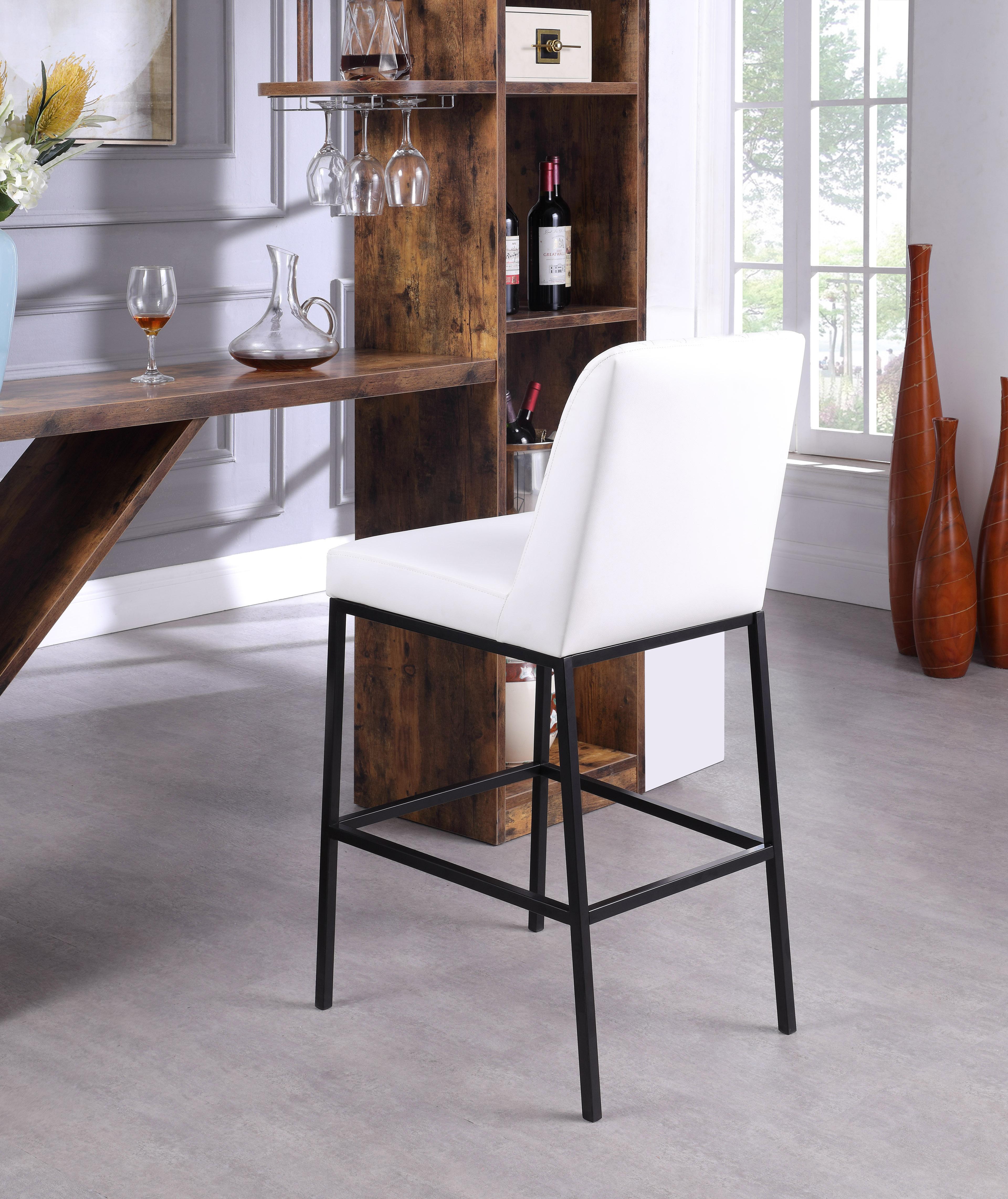 Bryce White Faux Leather Stool - Luxury Home Furniture (MI)