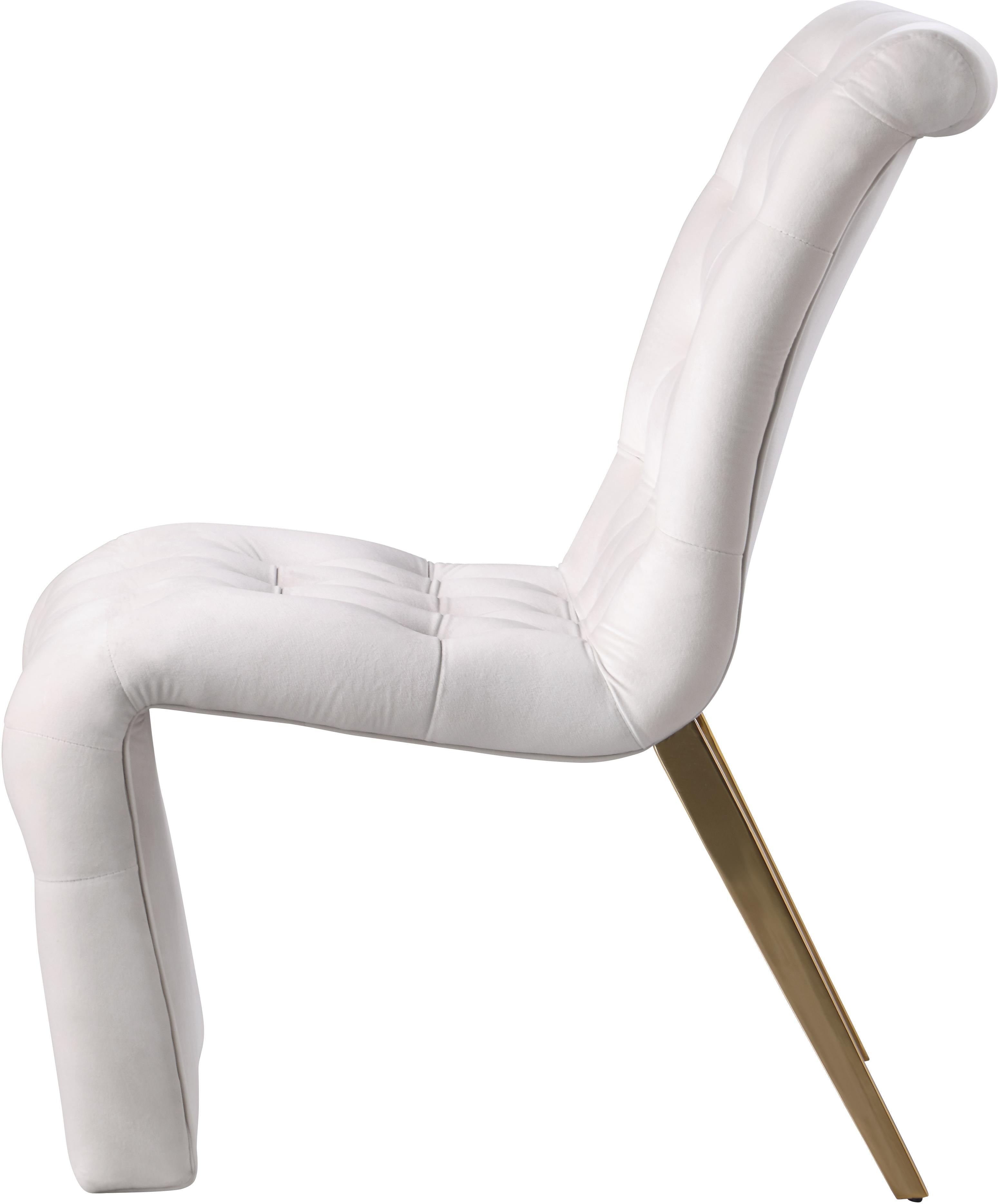 Curve Cream Velvet Dining Chair - Luxury Home Furniture (MI)