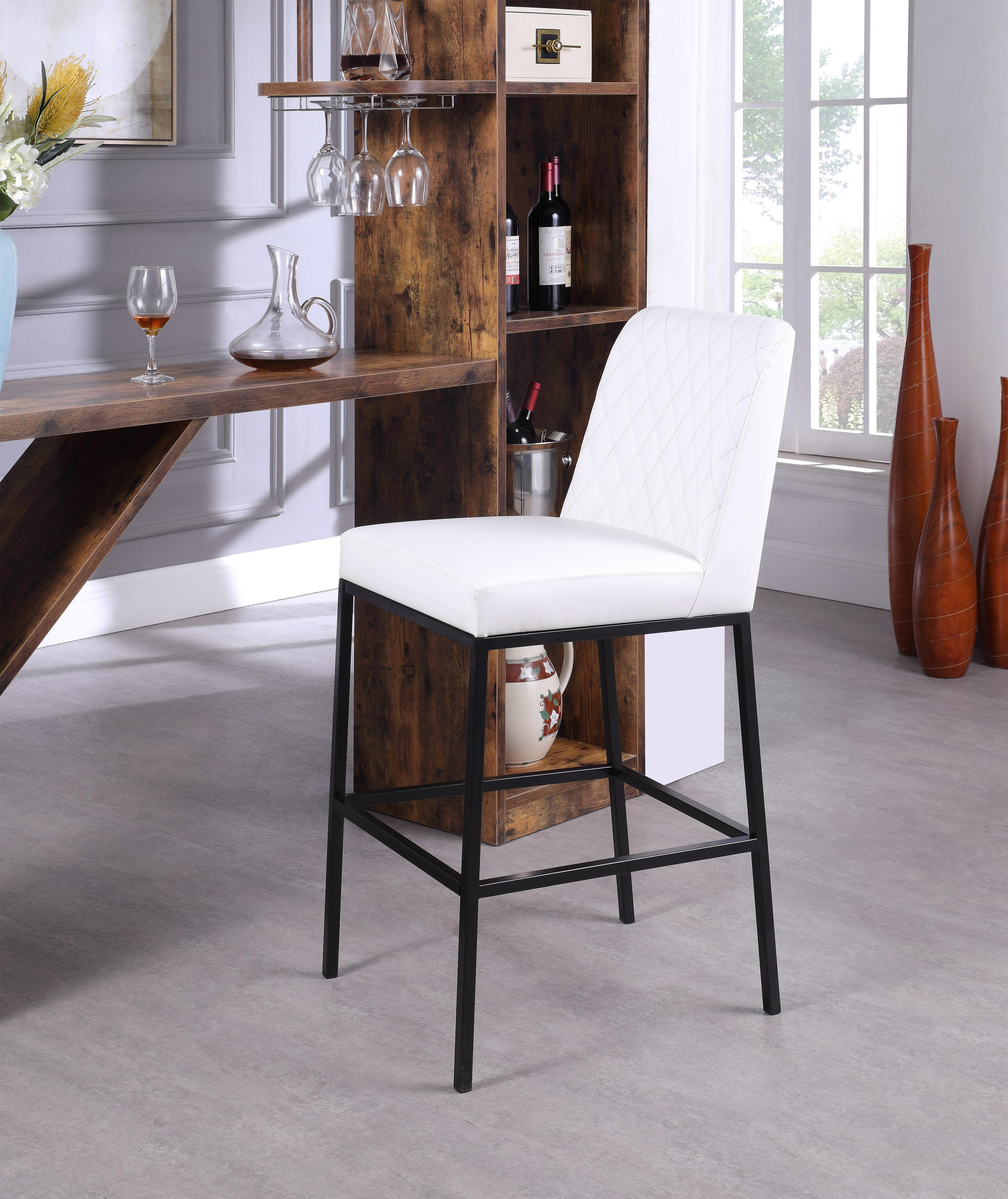 Bryce White Faux Leather Stool - Luxury Home Furniture (MI)