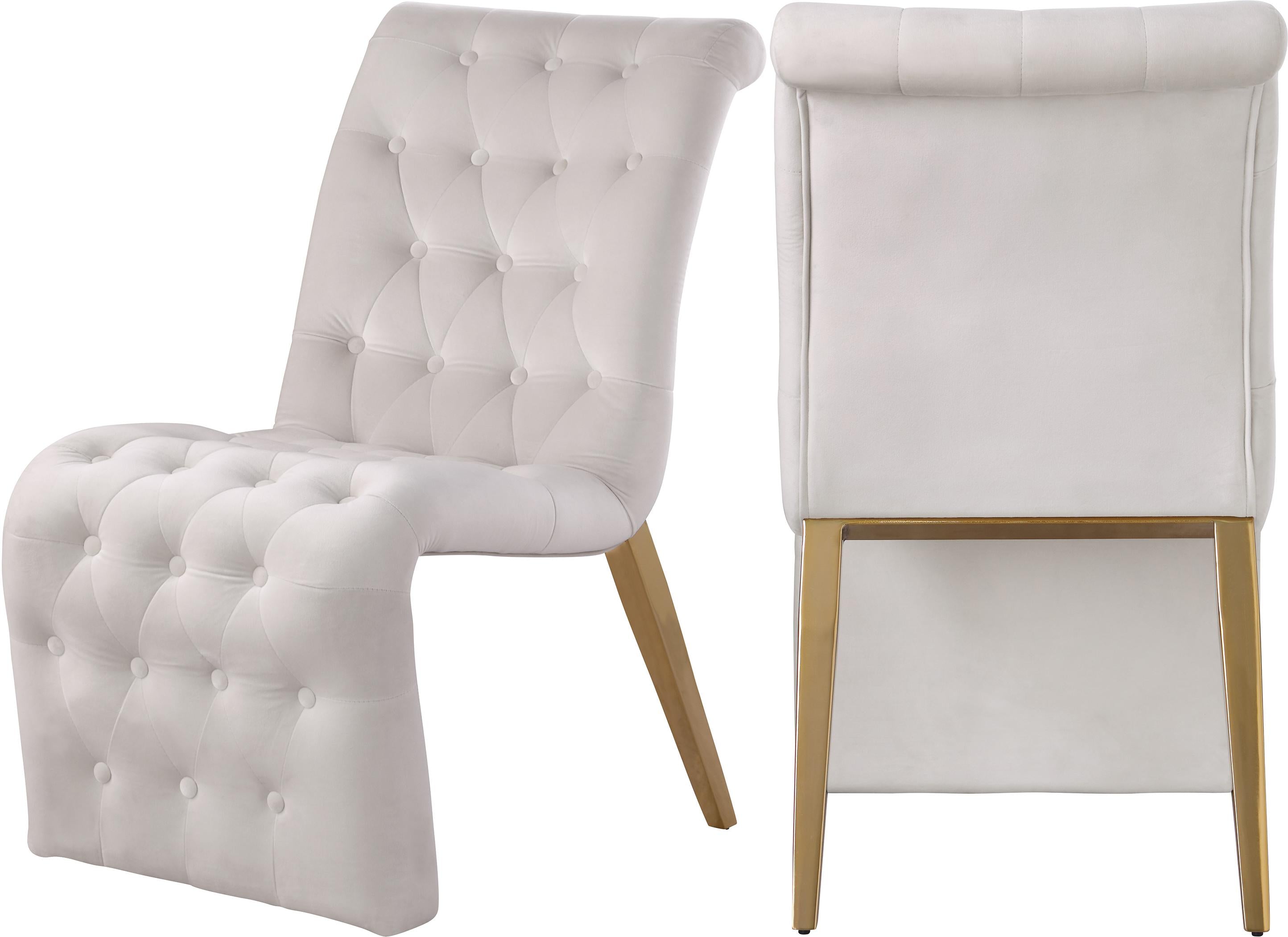 Curve Cream Velvet Dining Chair - Luxury Home Furniture (MI)