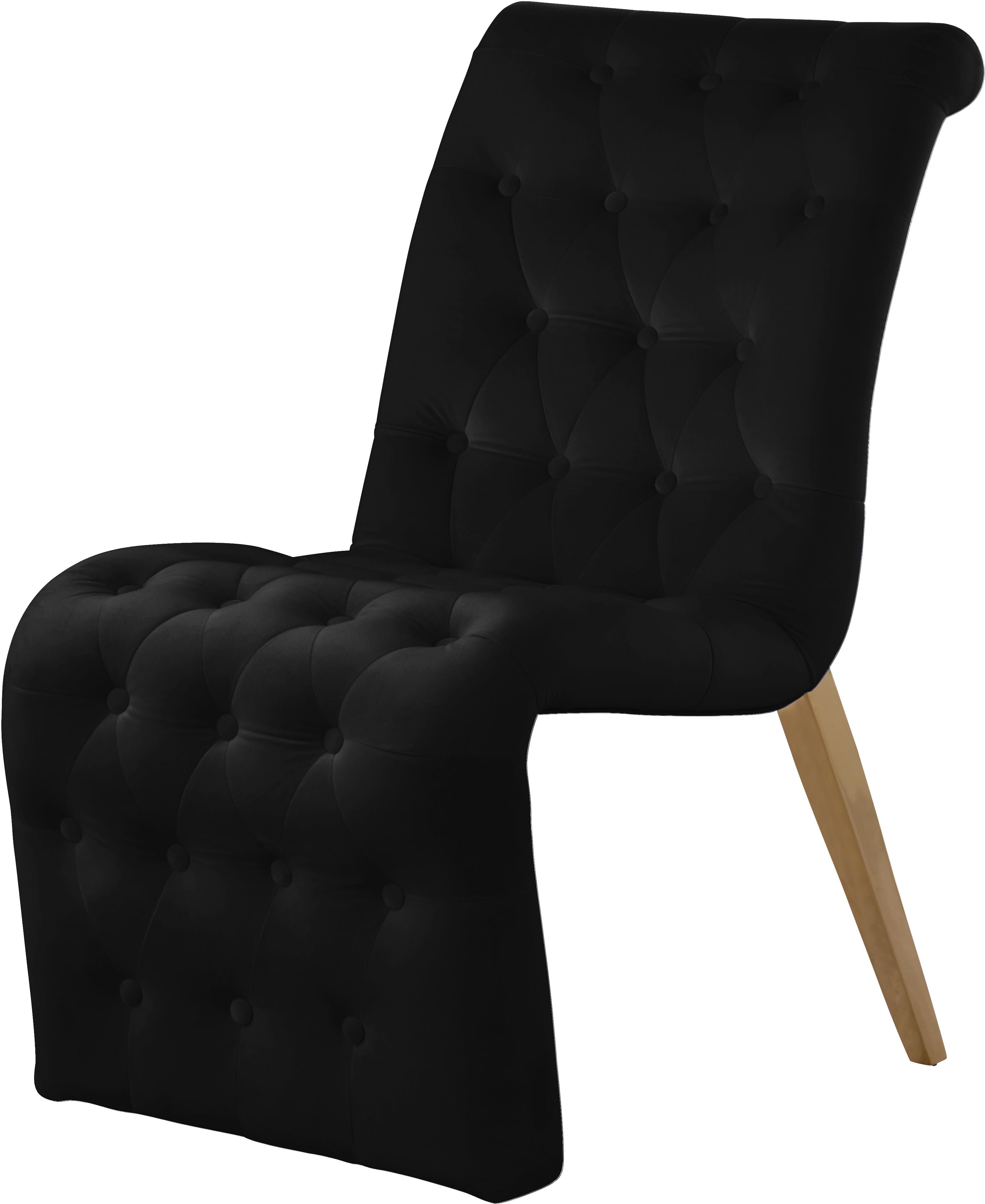 Curve Black Velvet Dining Chair - Luxury Home Furniture (MI)