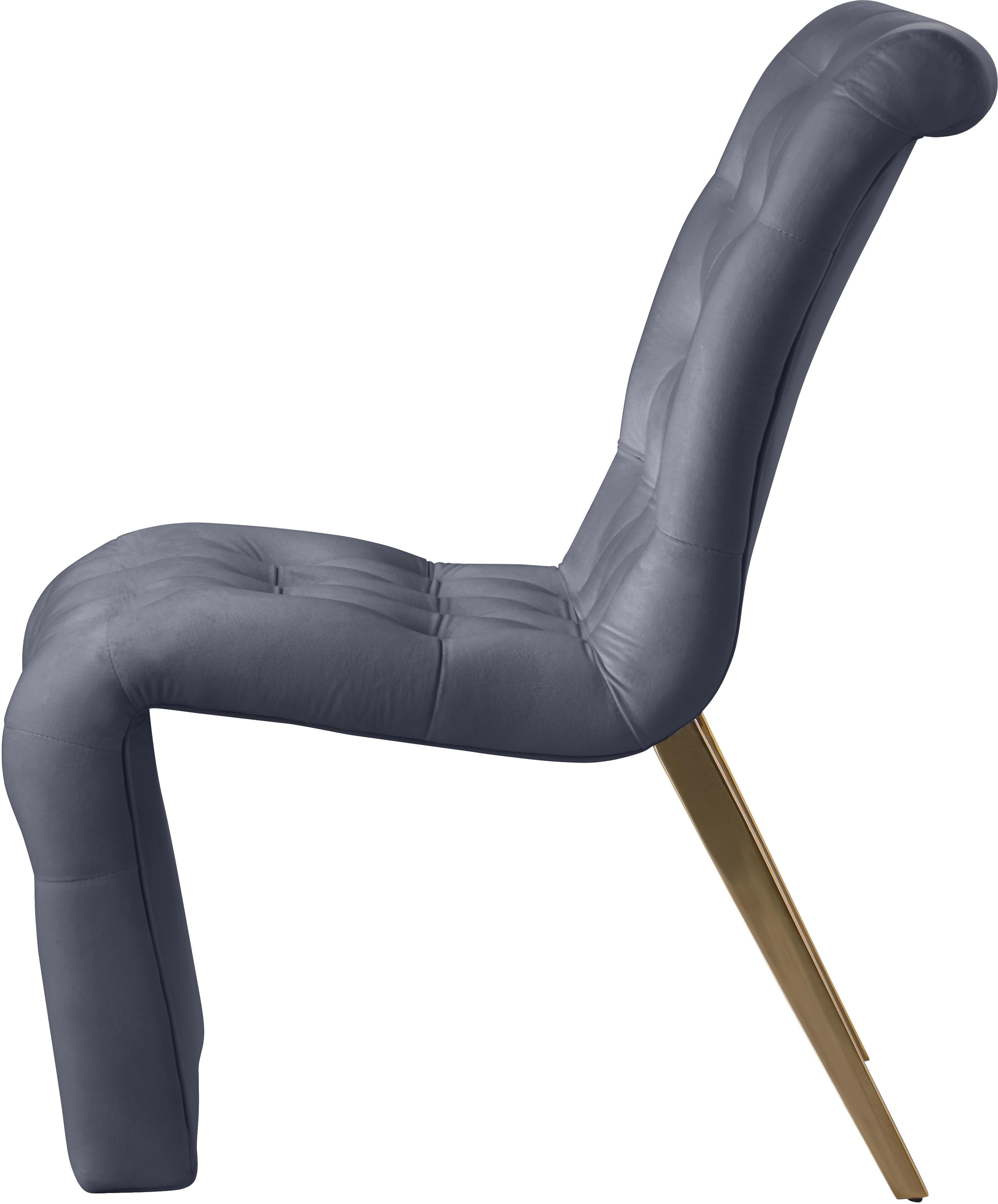 Curve Grey Velvet Dining Chair - Luxury Home Furniture (MI)