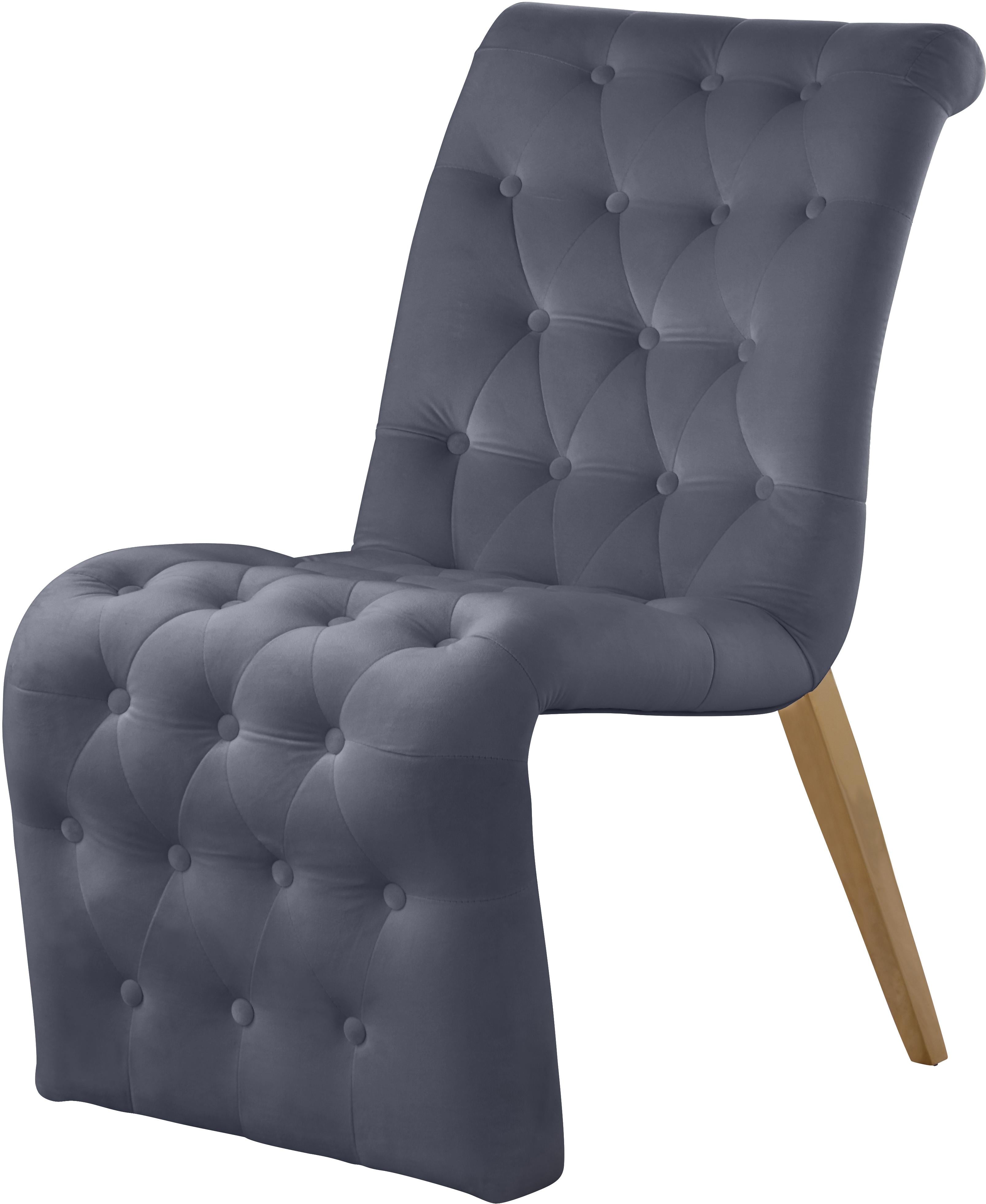Curve Grey Velvet Dining Chair - Luxury Home Furniture (MI)
