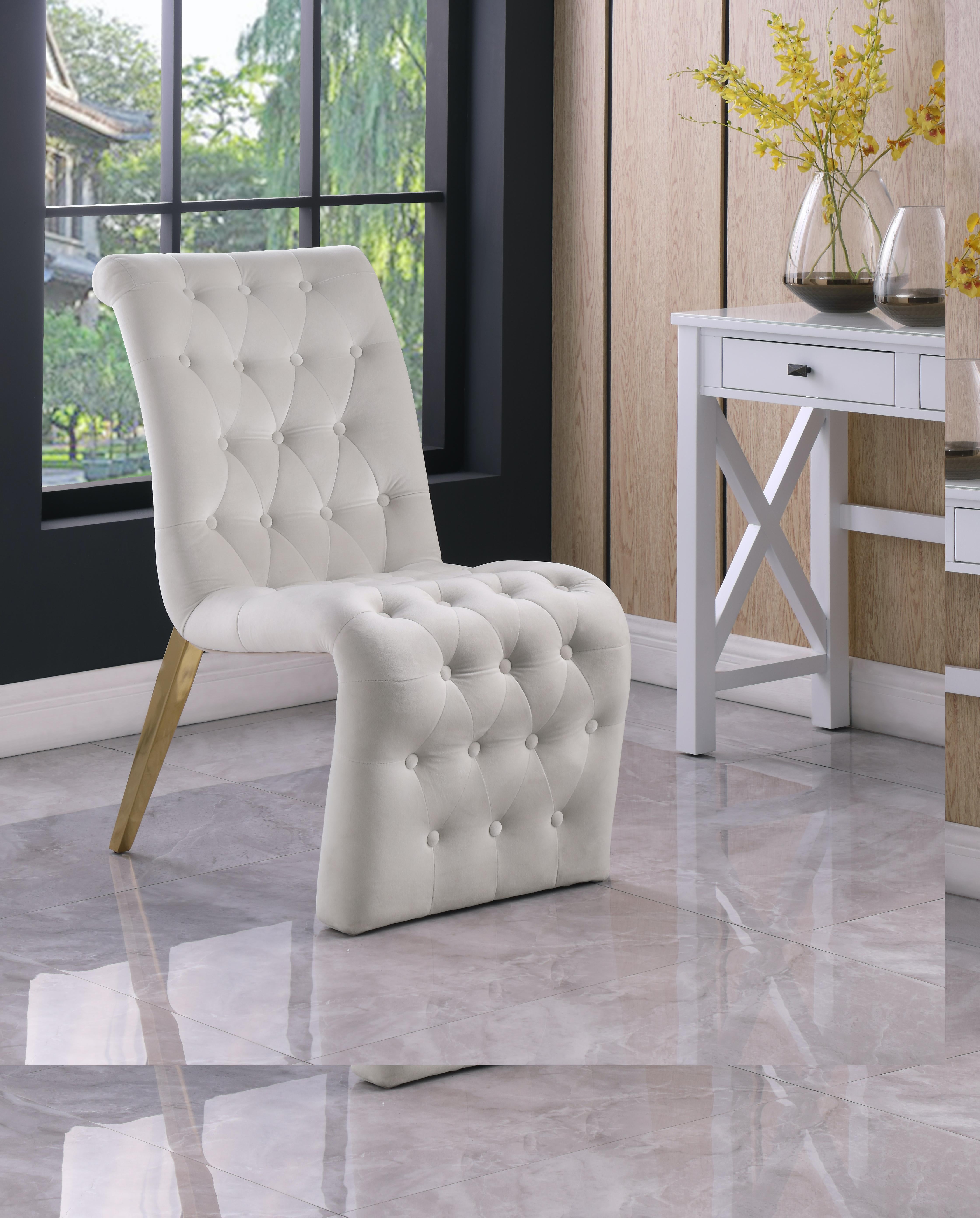 Curve Cream Velvet Dining Chair - Luxury Home Furniture (MI)