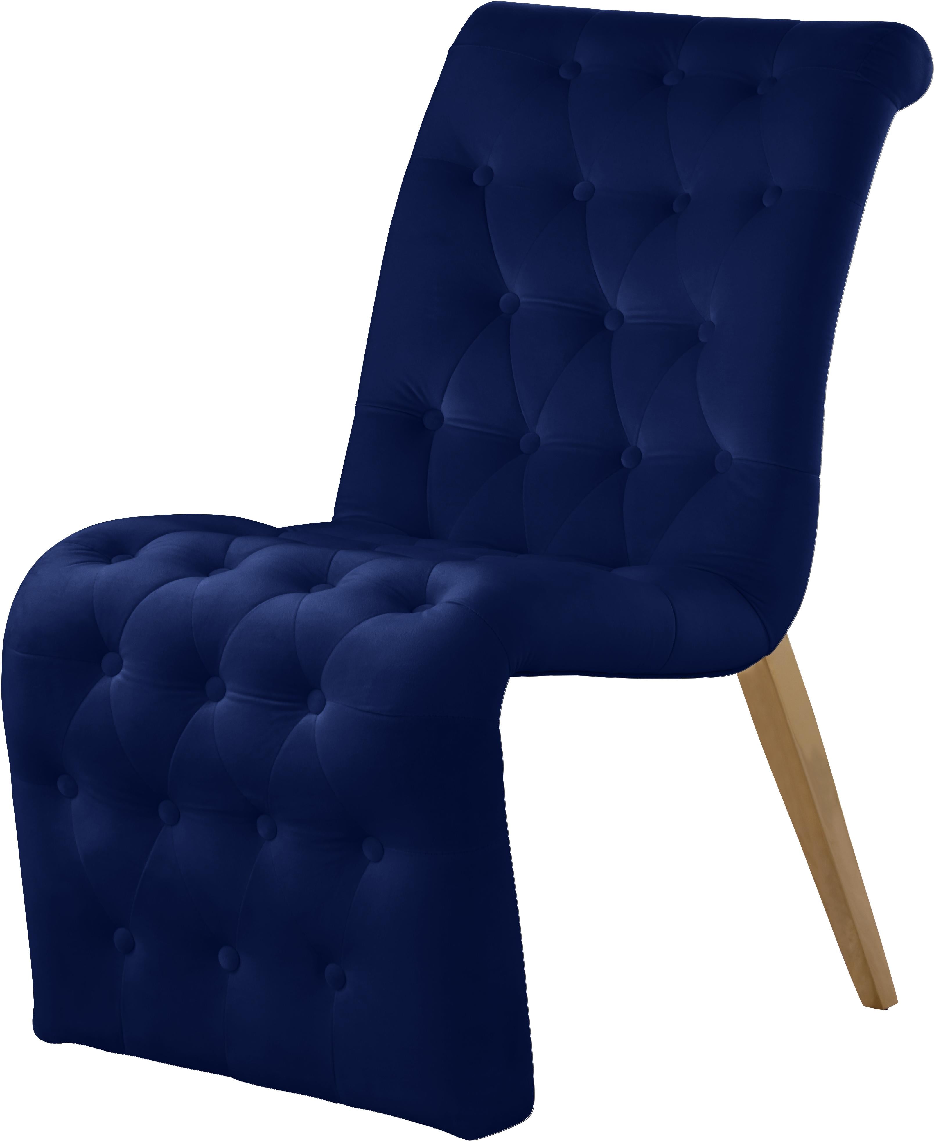 Curve Navy Velvet Dining Chair - Luxury Home Furniture (MI)