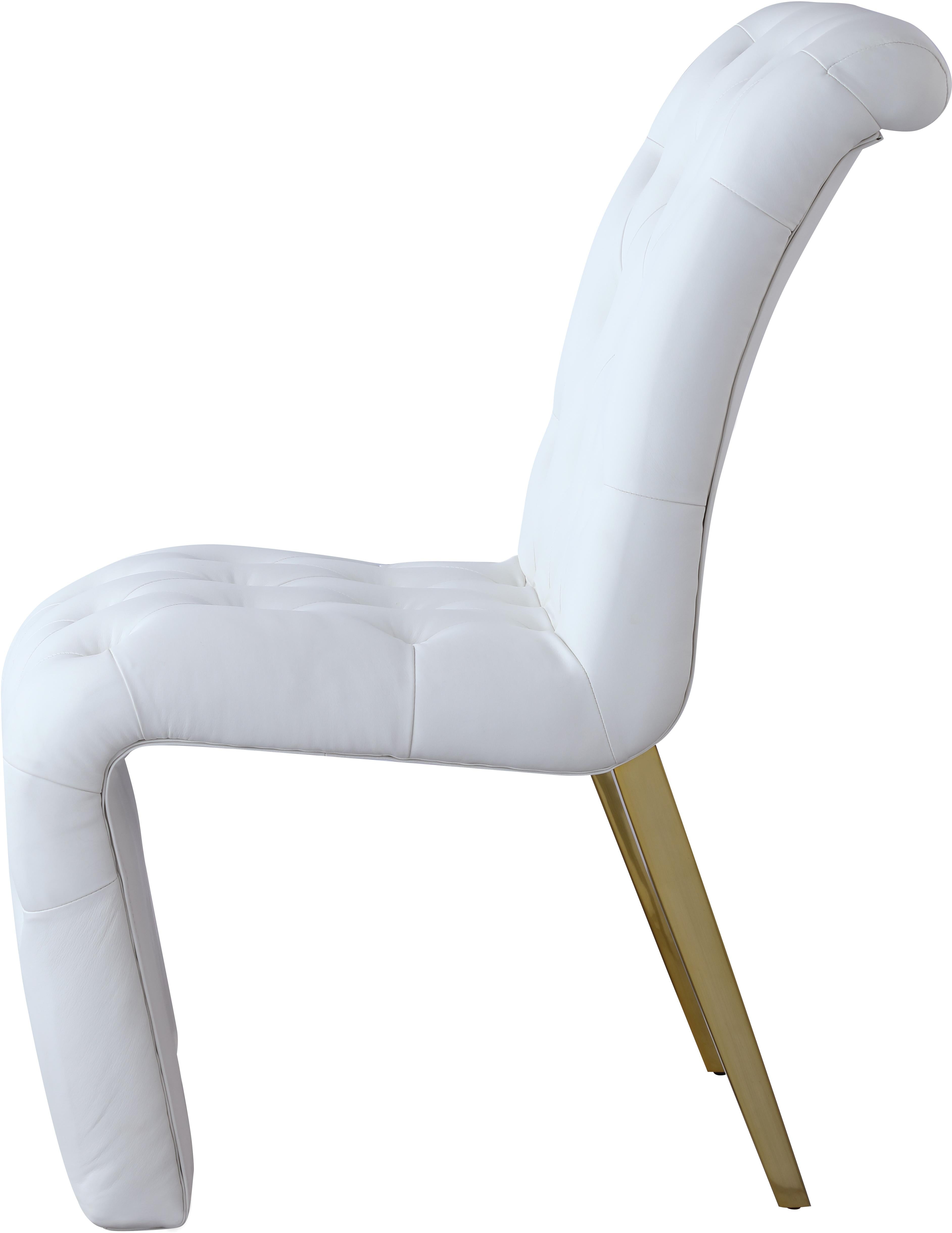 Curve White Faux Leather Dining Chair - Luxury Home Furniture (MI)