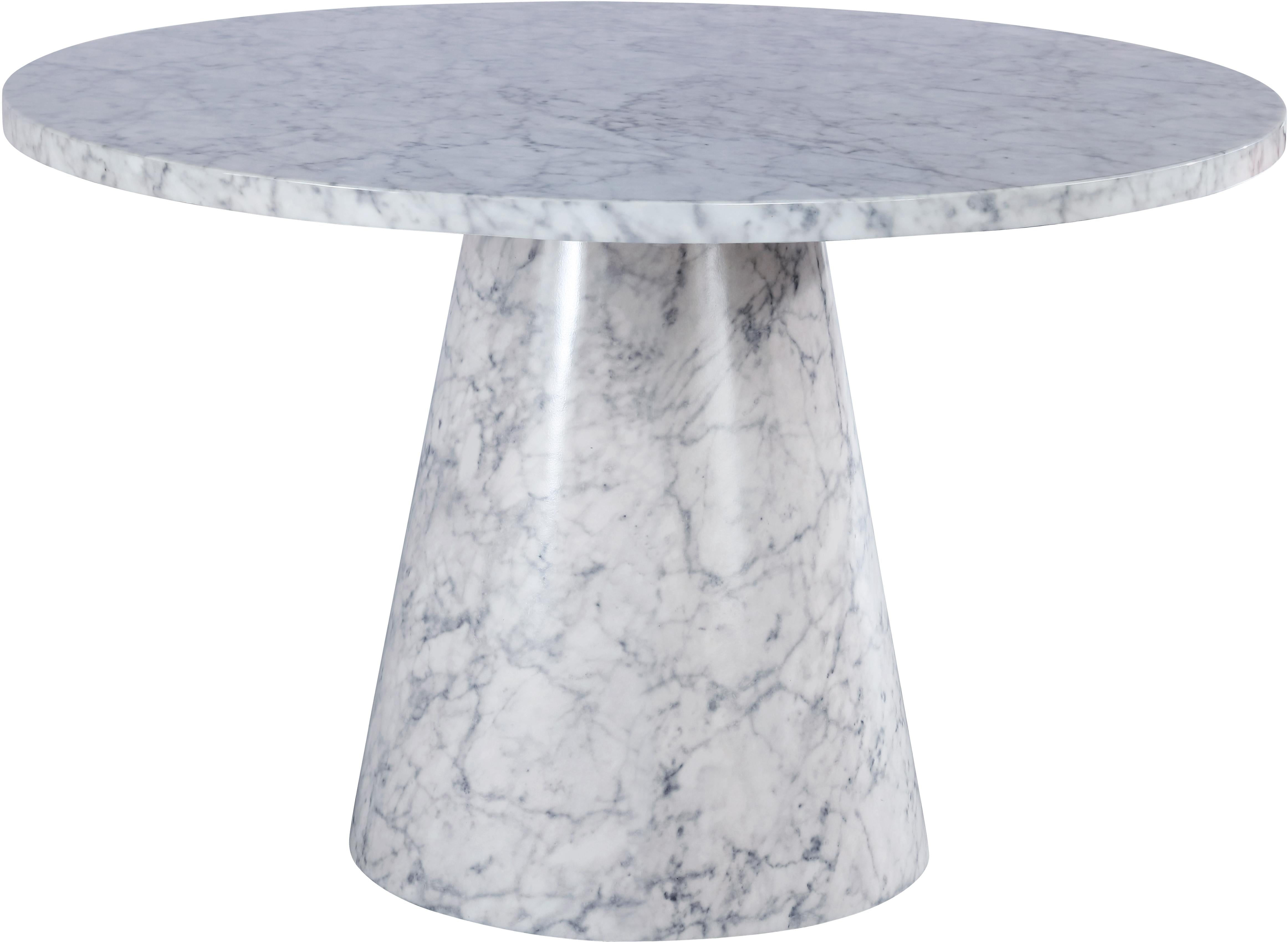 Omni White Faux Marble Dining Table - Luxury Home Furniture (MI)