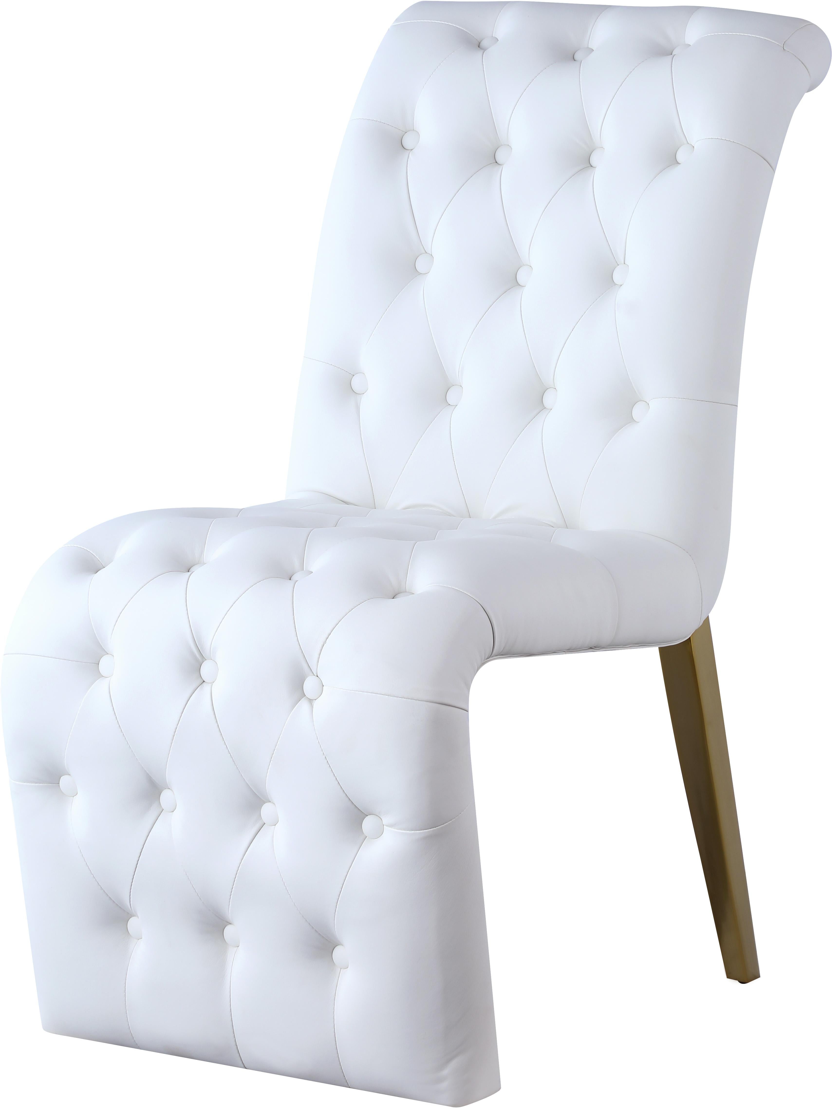 Curve White Faux Leather Dining Chair - Luxury Home Furniture (MI)