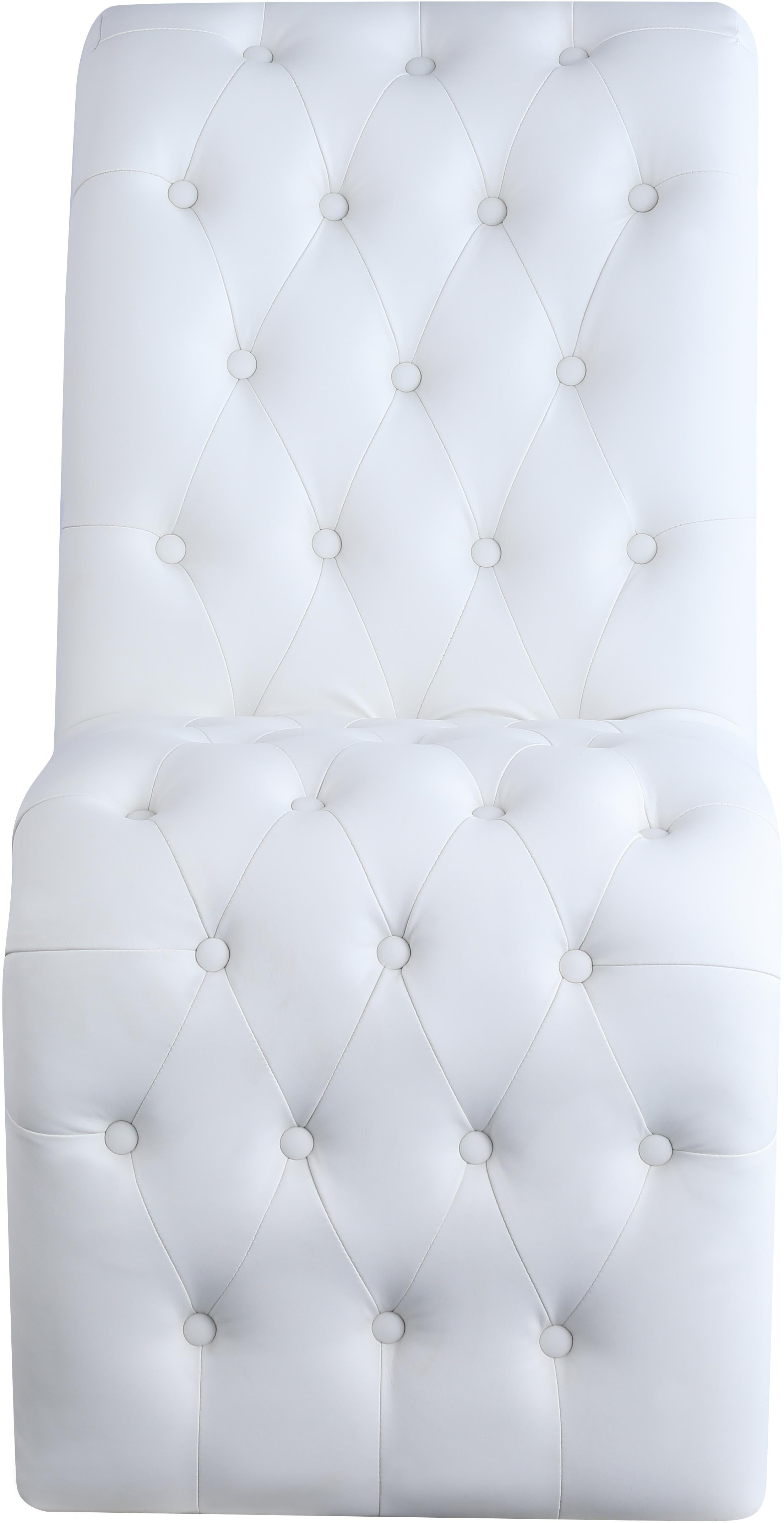 Curve White Faux Leather Dining Chair - Luxury Home Furniture (MI)