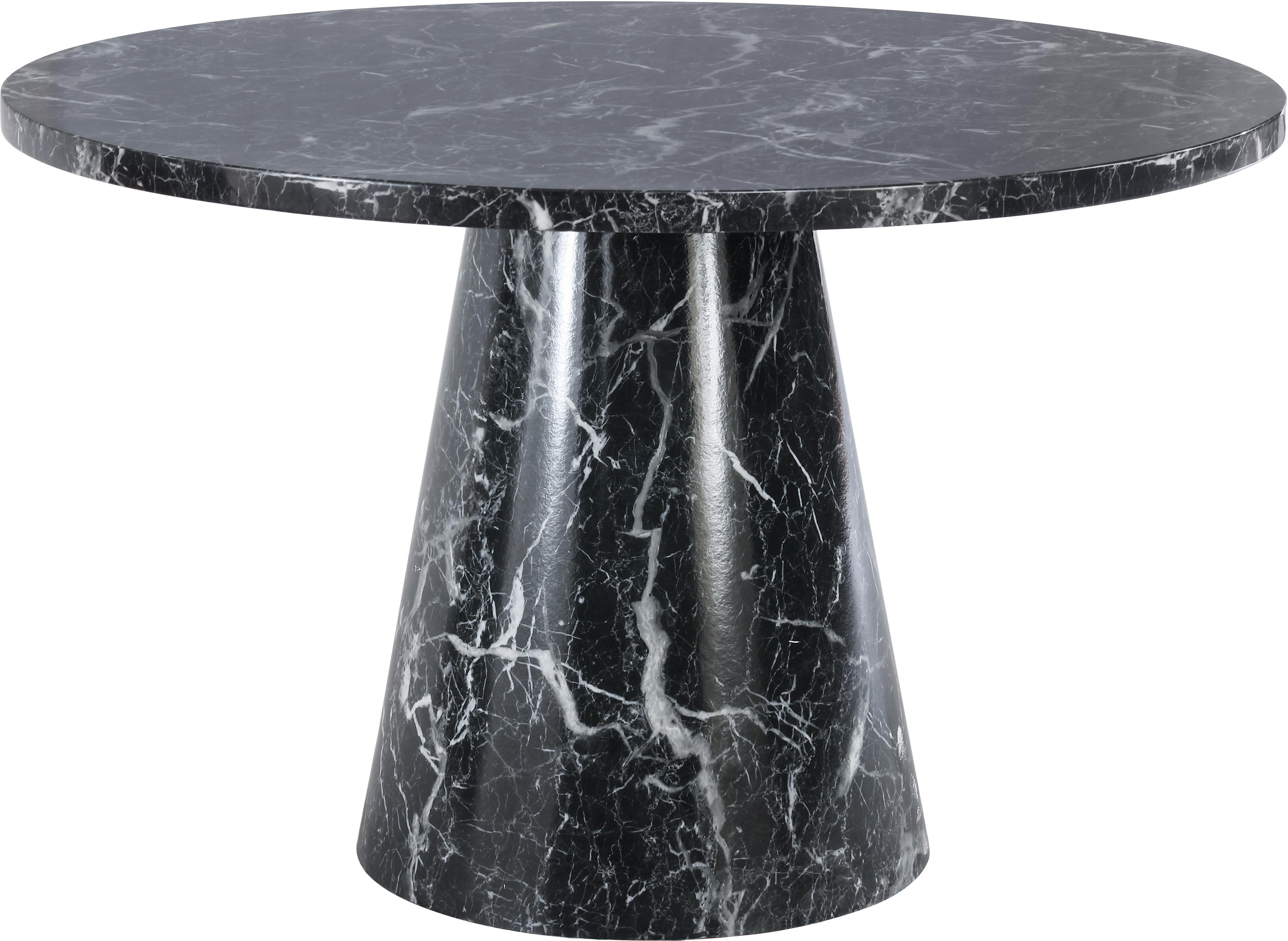 Omni Black Faux Marble Dining Table