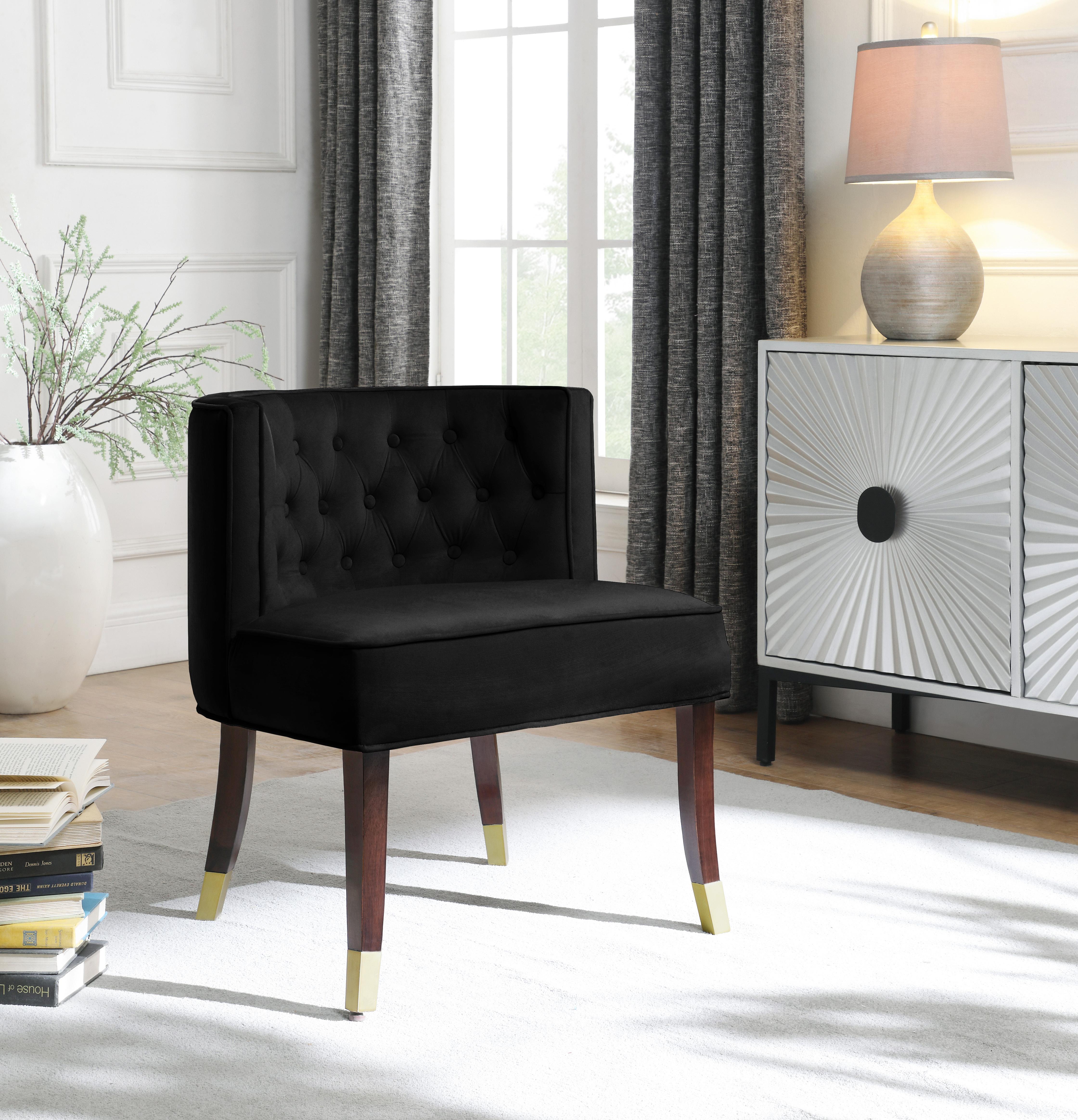 Perry Black Velvet Dining Chair - Luxury Home Furniture (MI)