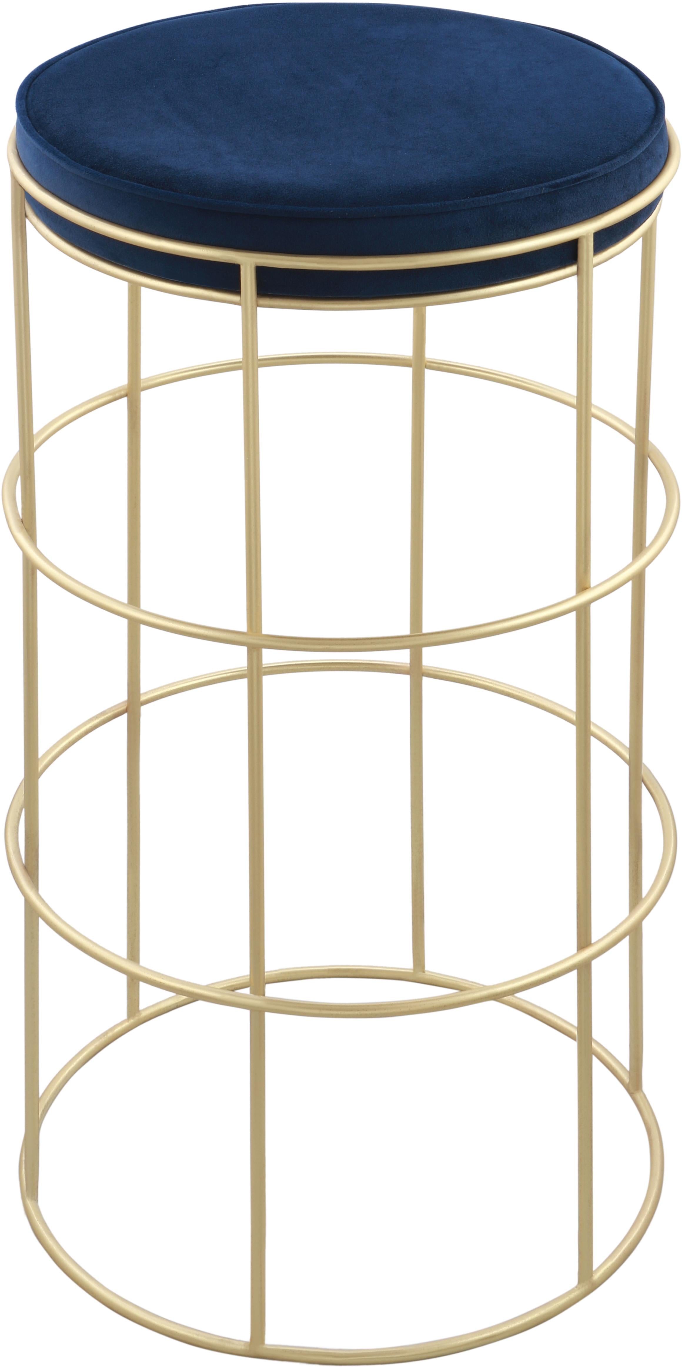 Rebar Navy Velvet Counter Stool - Luxury Home Furniture (MI)