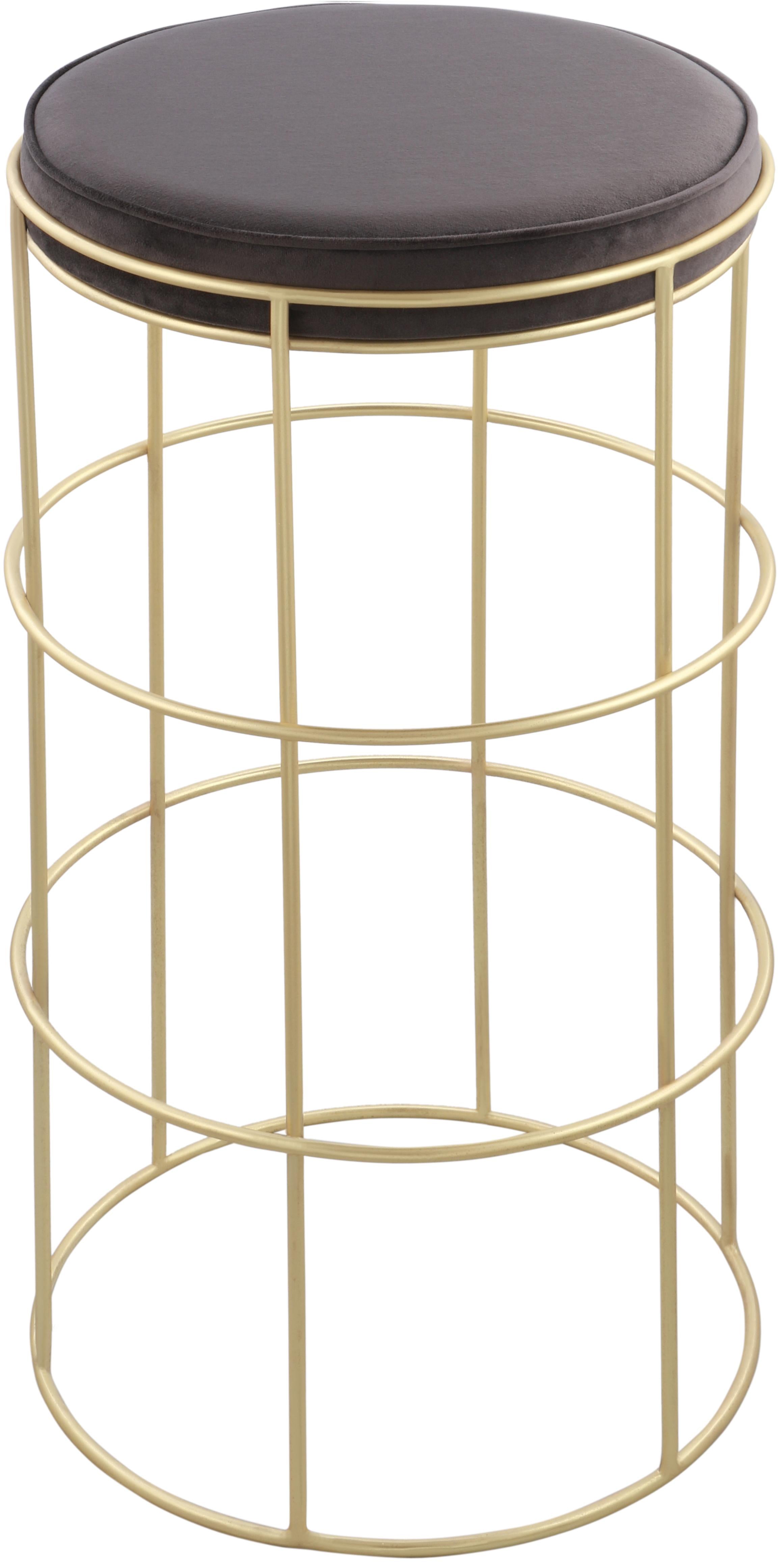 Rebar Grey Velvet Counter Stool - Luxury Home Furniture (MI)