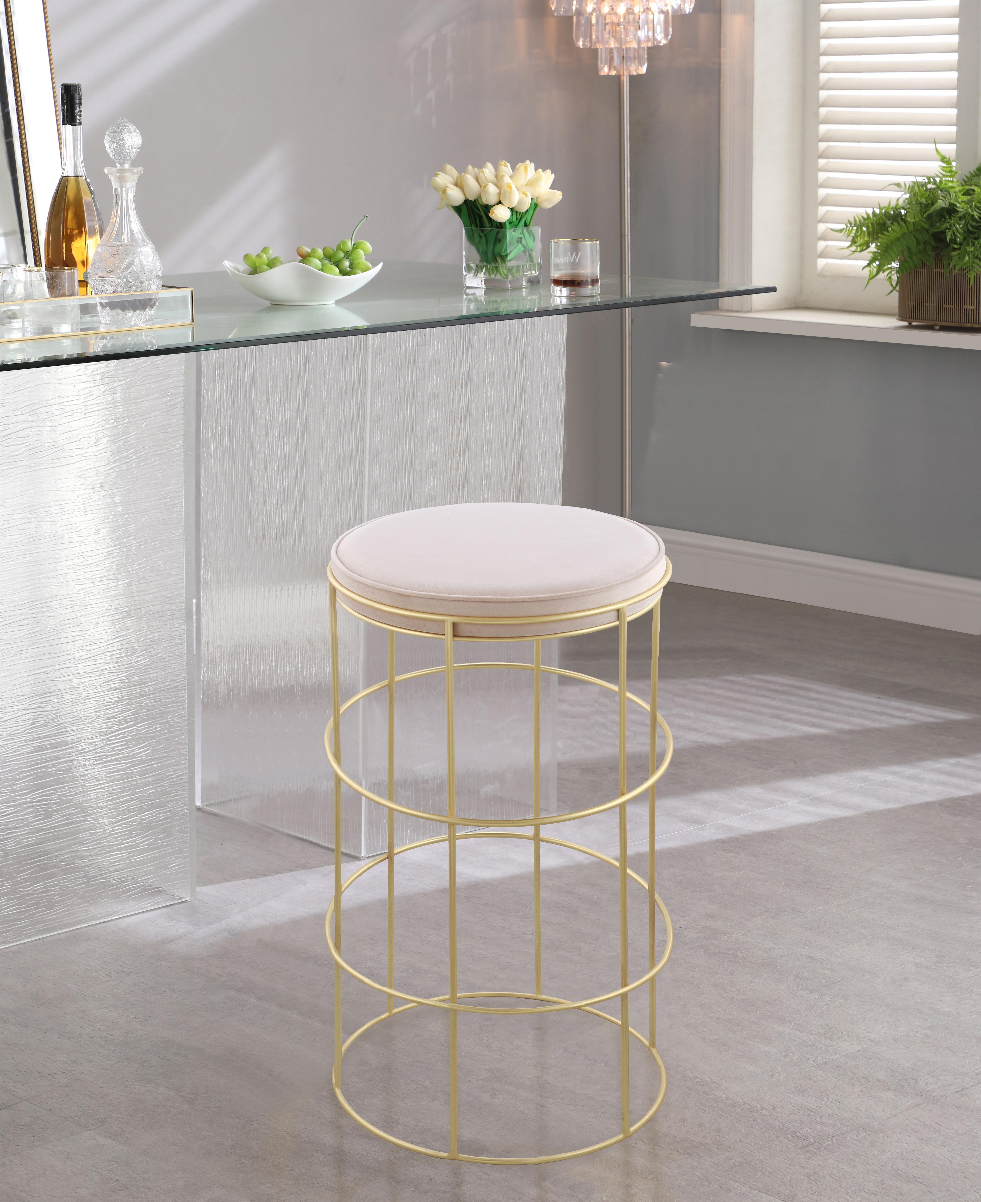 Rebar Cream Velvet Counter Stool - Luxury Home Furniture (MI)