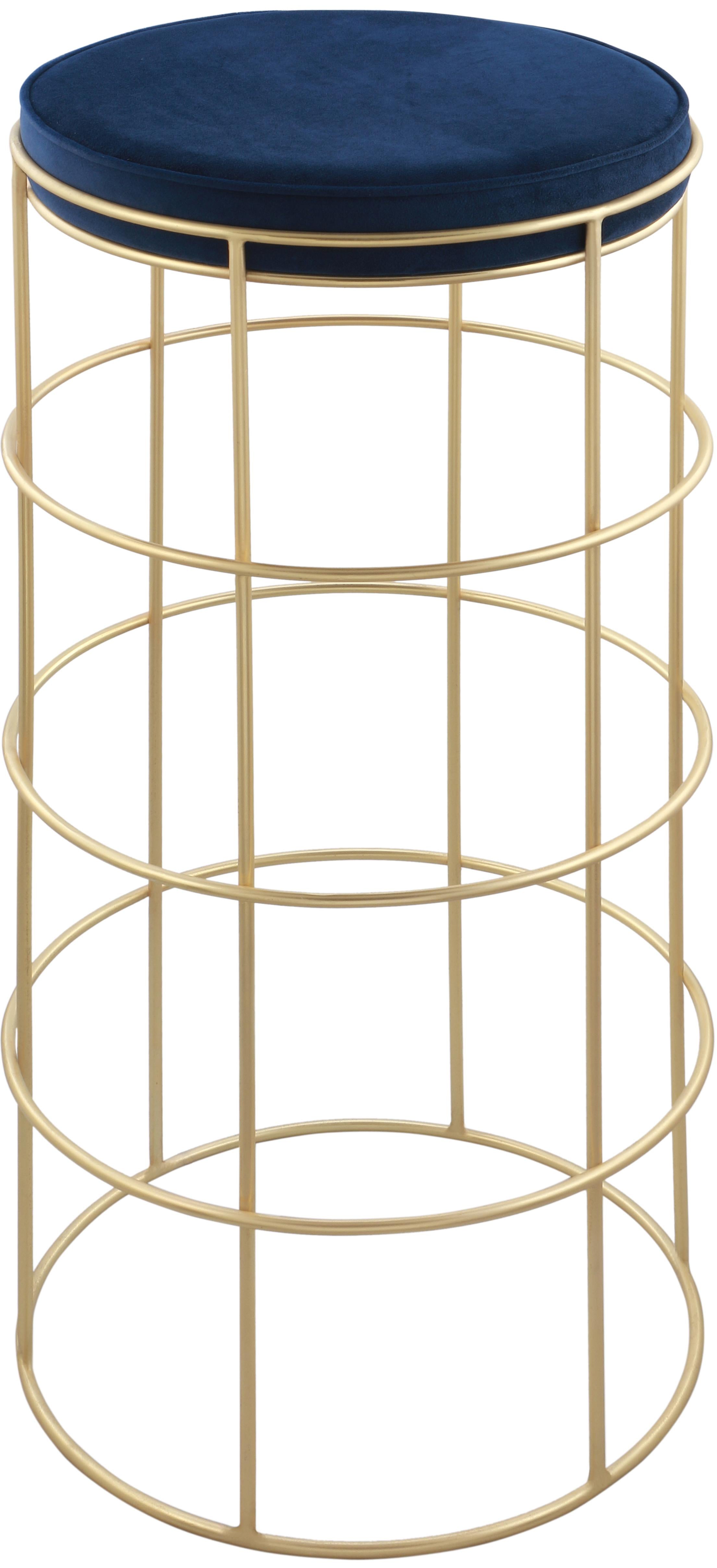 Rebar Navy Velvet Bar Stool - Luxury Home Furniture (MI)