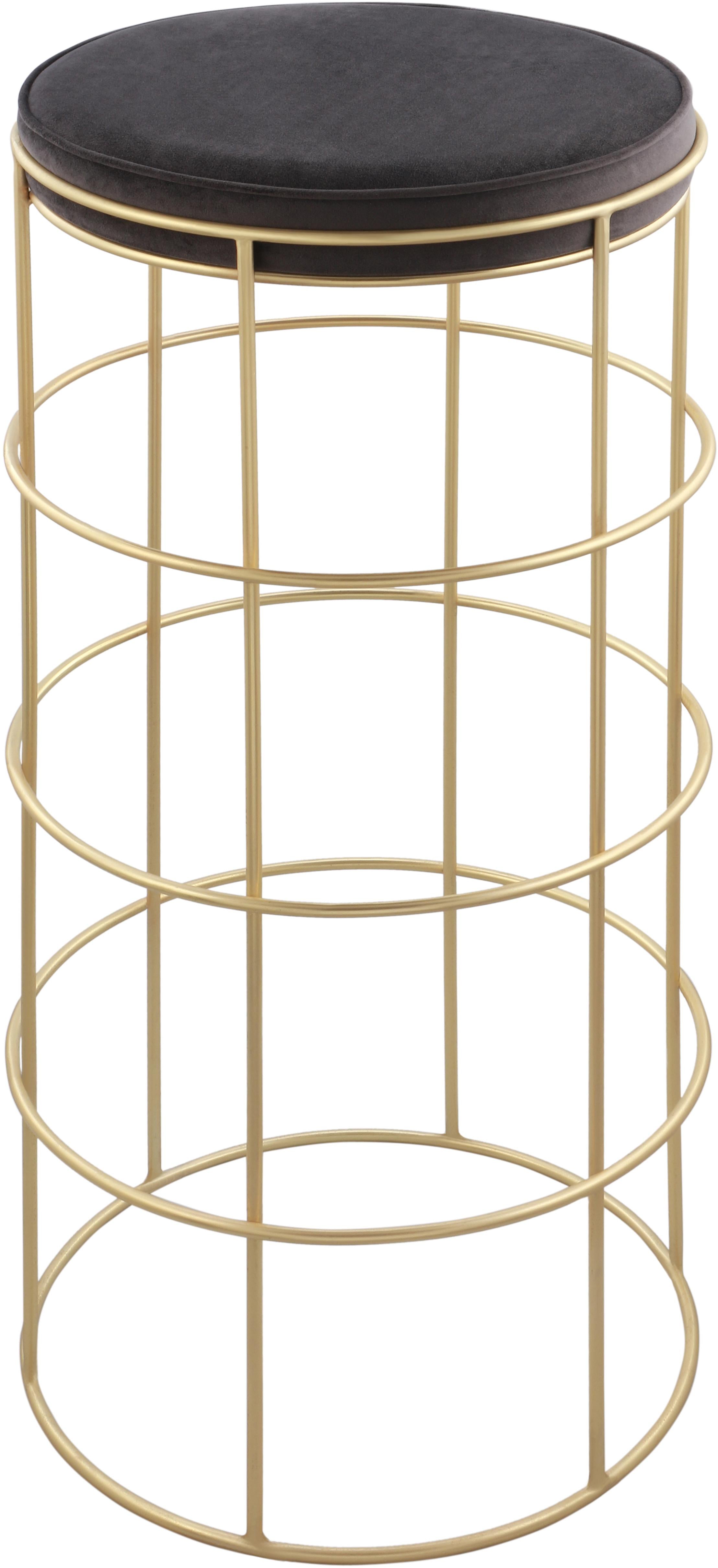 Rebar Grey Velvet Bar Stool - Luxury Home Furniture (MI)