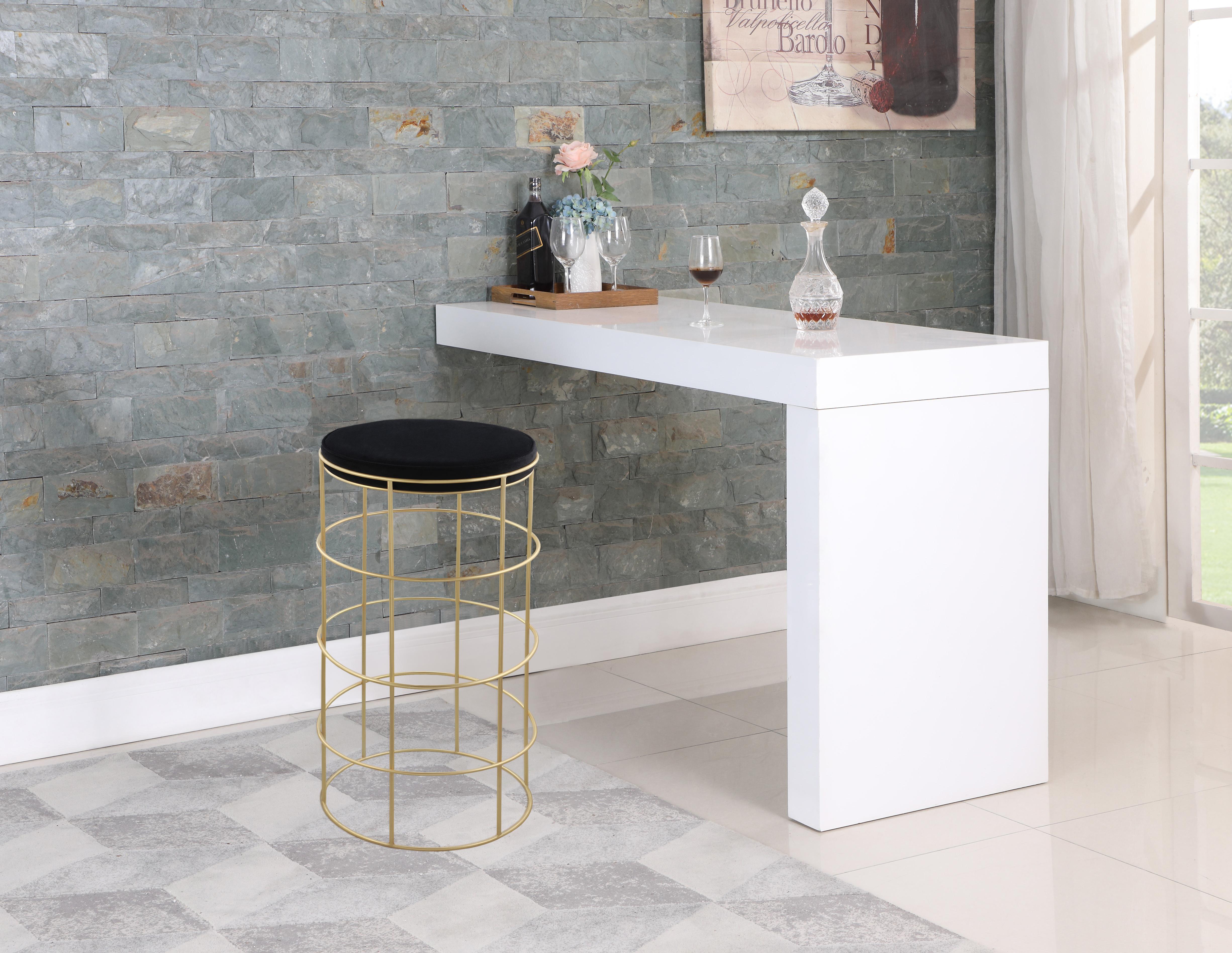Rebar Black Velvet Bar Stool - Luxury Home Furniture (MI)