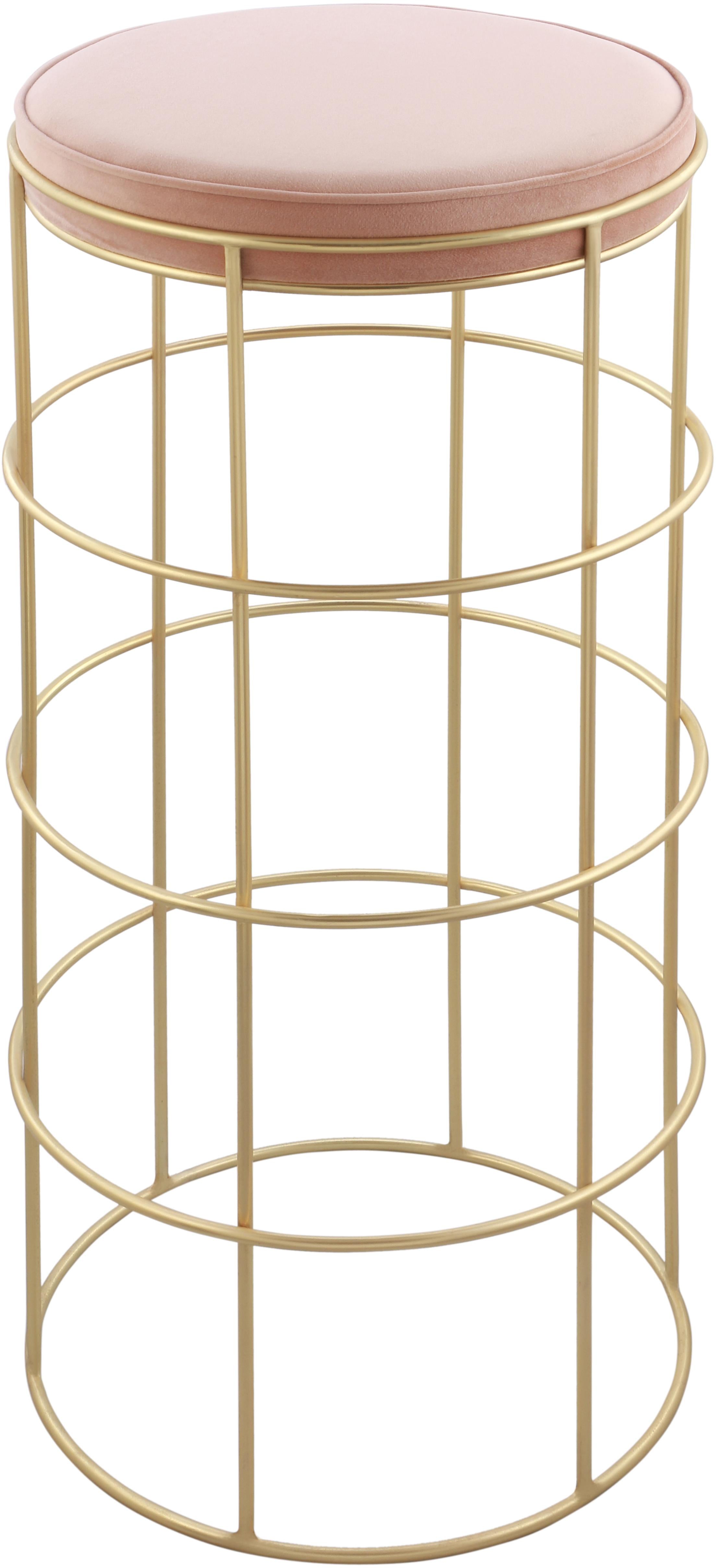 Rebar Pink Velvet Bar Stool - Luxury Home Furniture (MI)