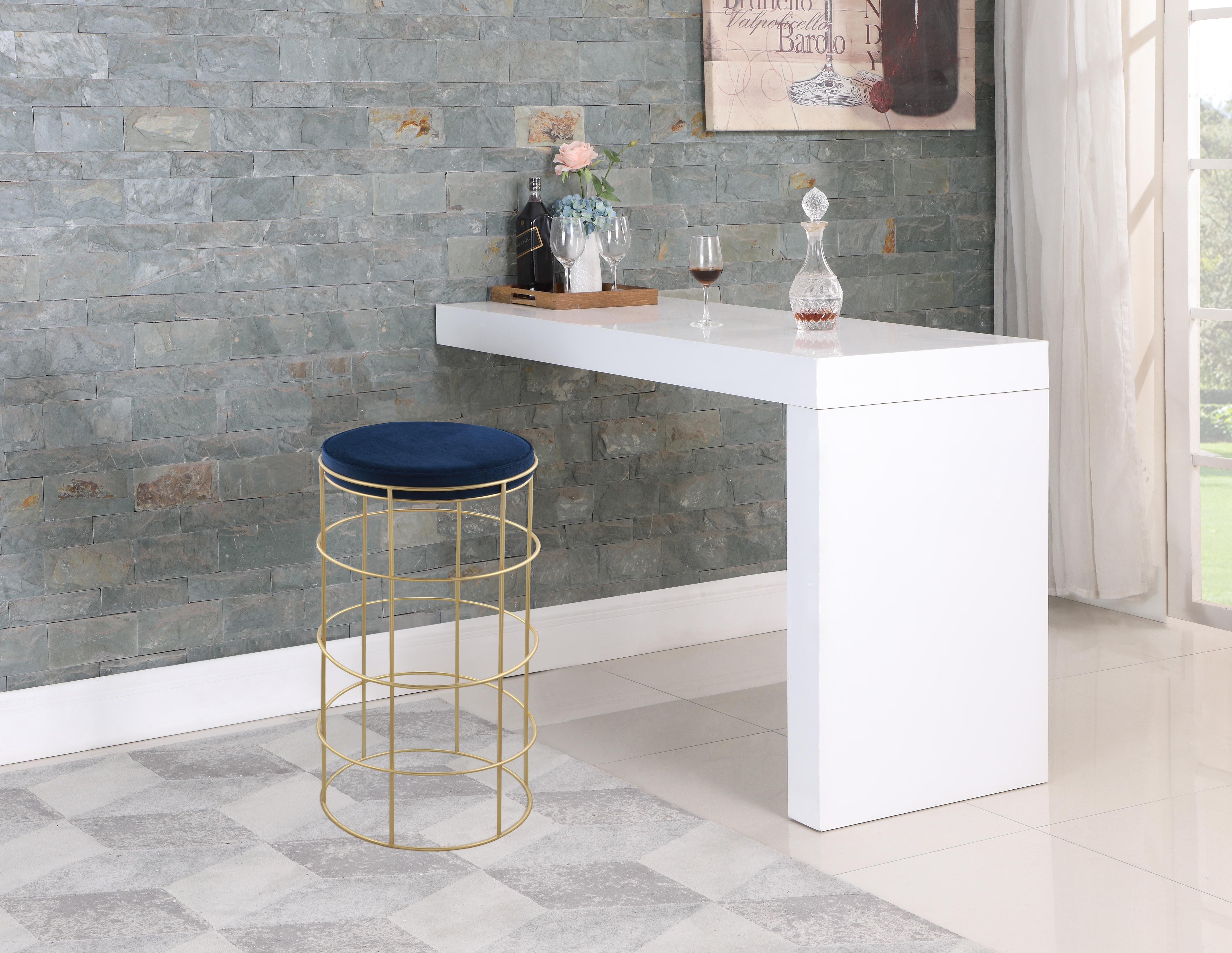 Rebar Navy Velvet Bar Stool - Luxury Home Furniture (MI)