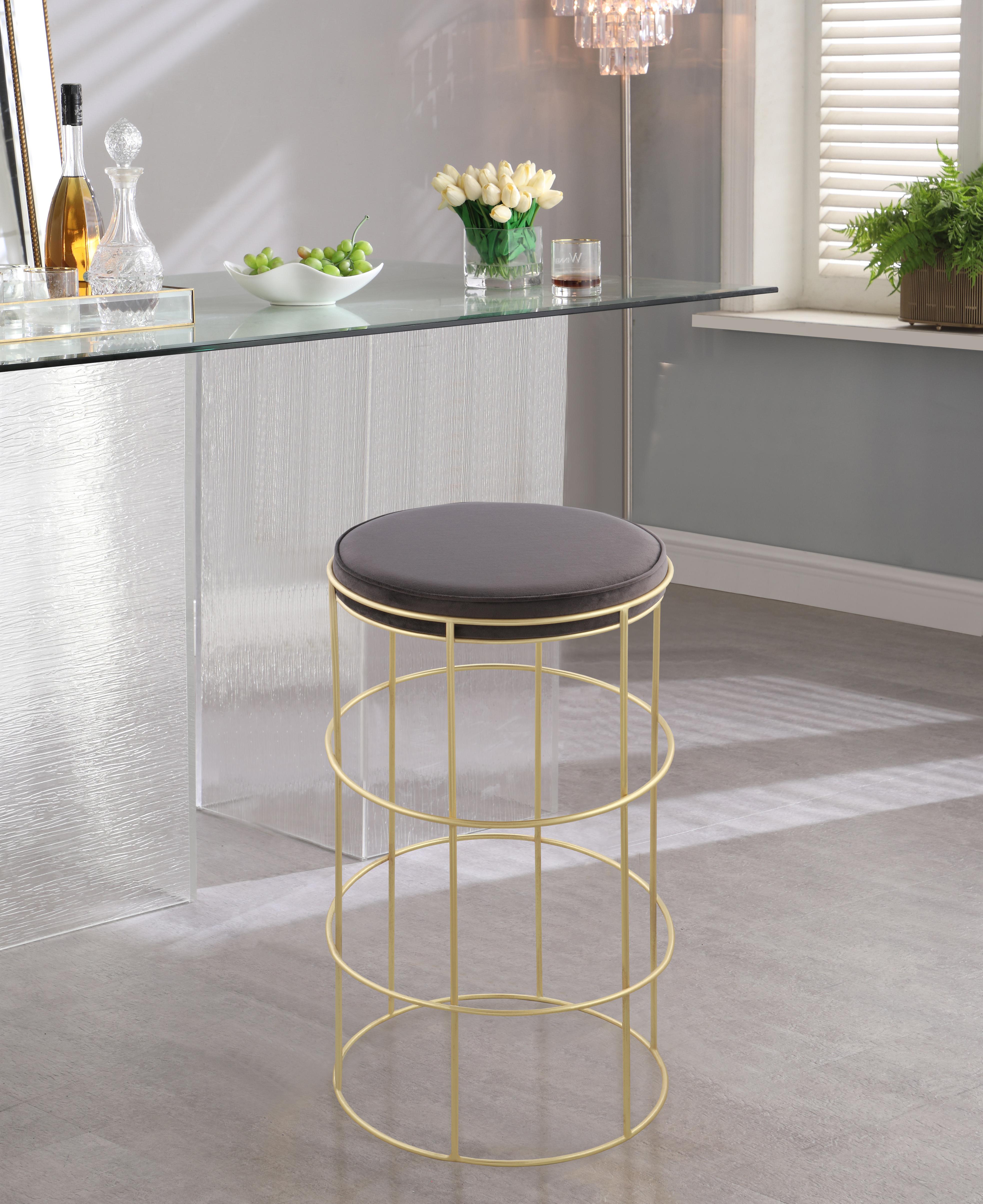 Rebar Grey Velvet Counter Stool - Luxury Home Furniture (MI)