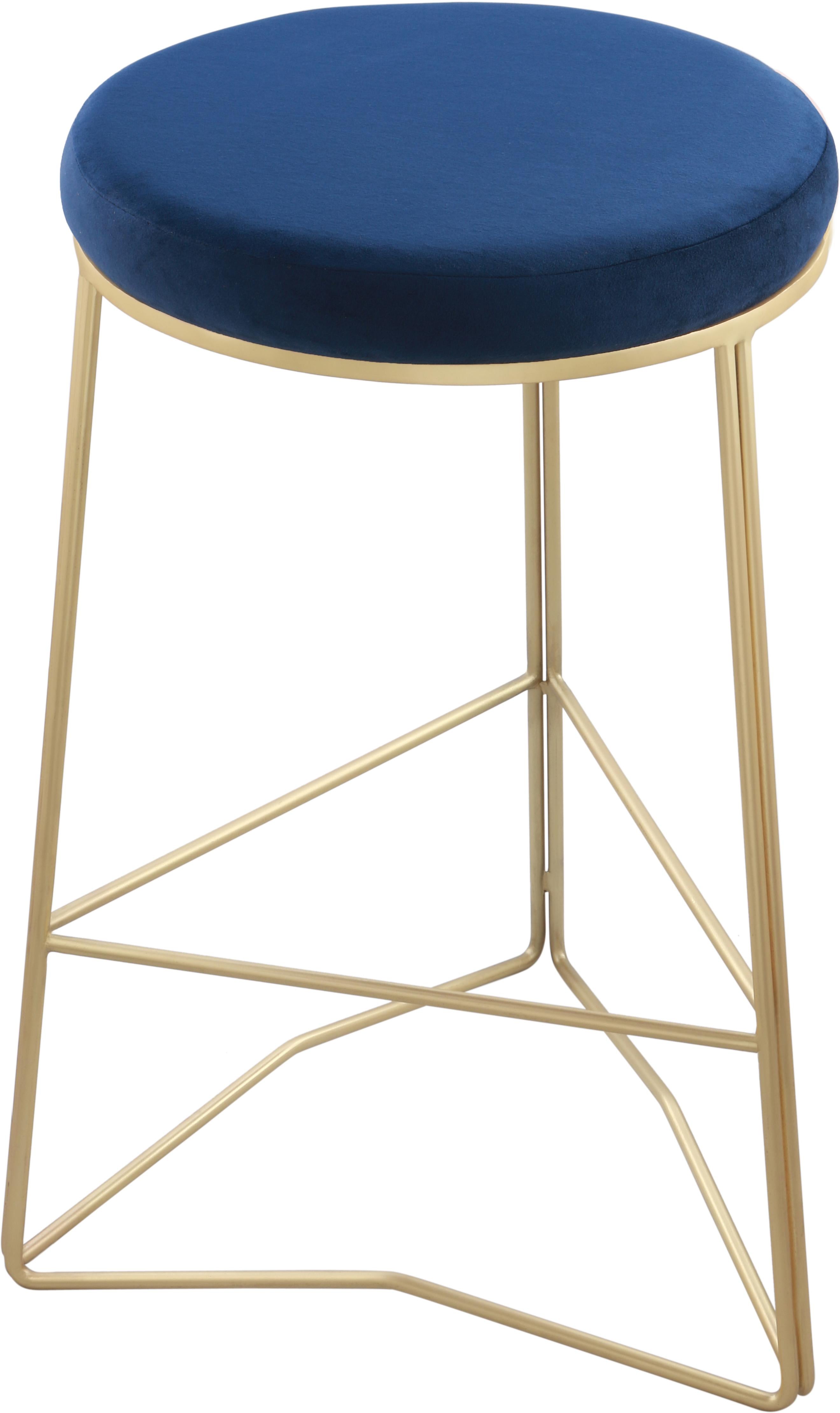 Tres Navy Velvet Counter Stool - Luxury Home Furniture (MI)