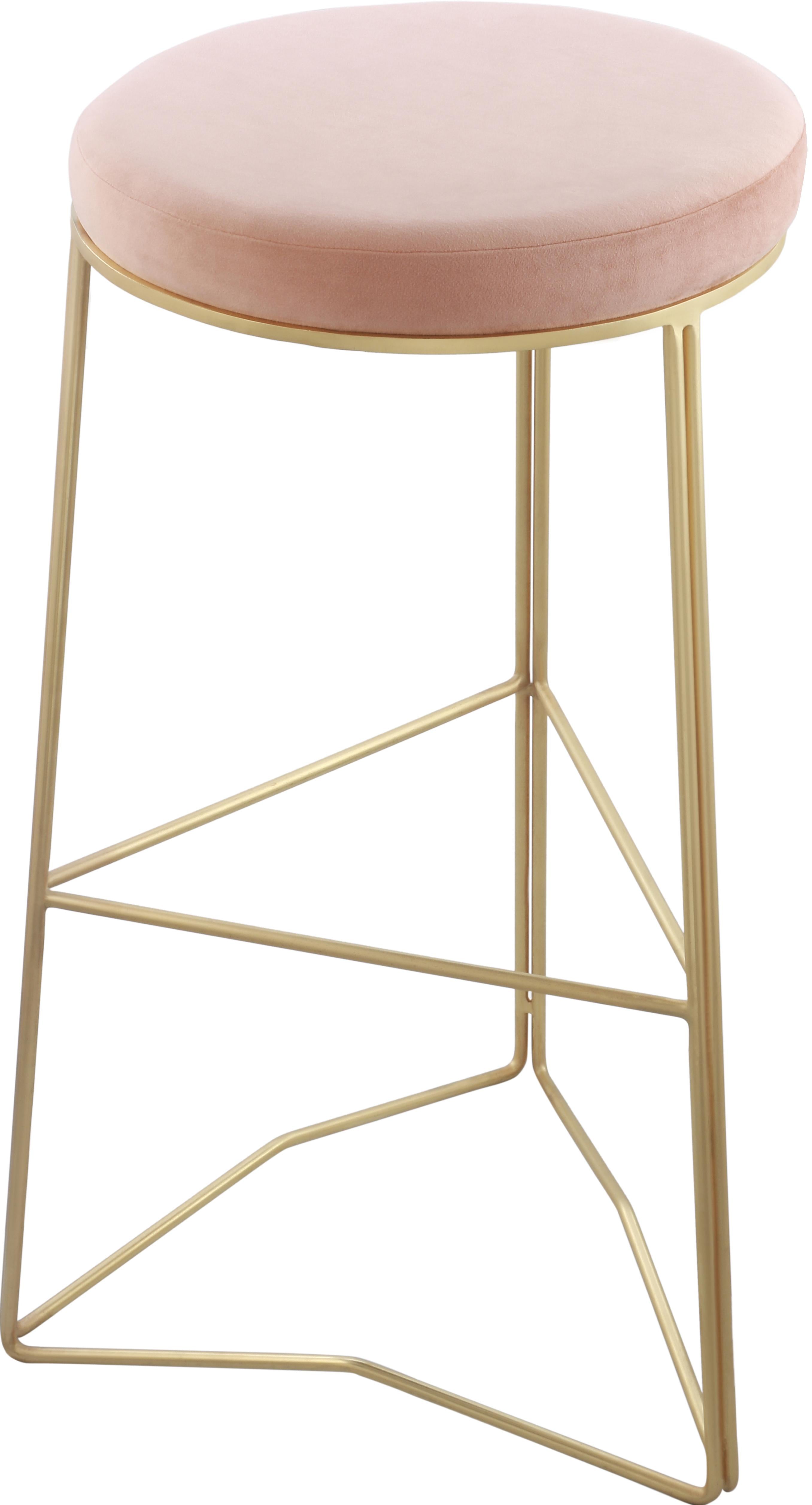 Tres Pink Velvet Bar Stool - Luxury Home Furniture (MI)