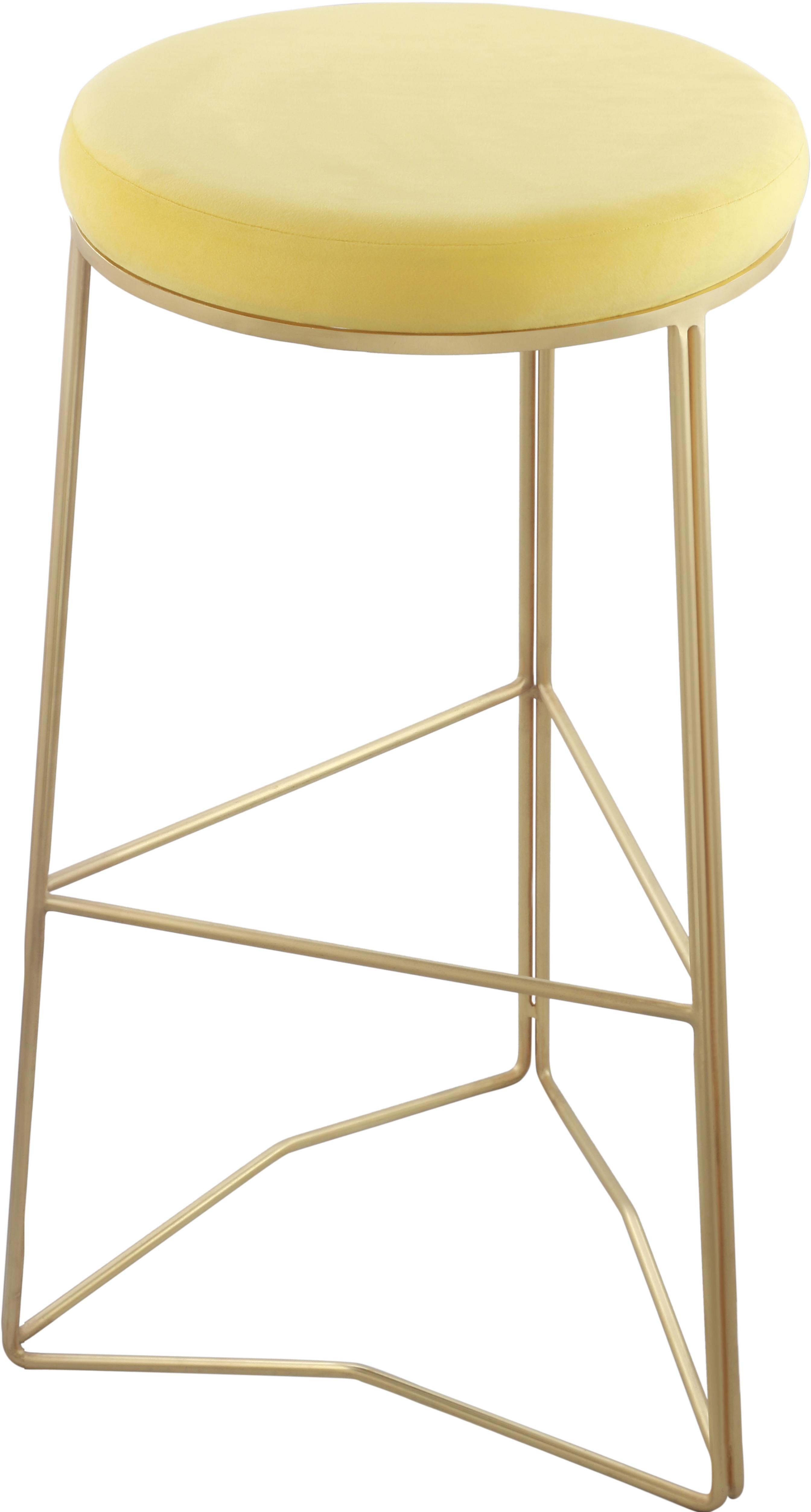 Tres Yellow Velvet Bar Stool - Luxury Home Furniture (MI)