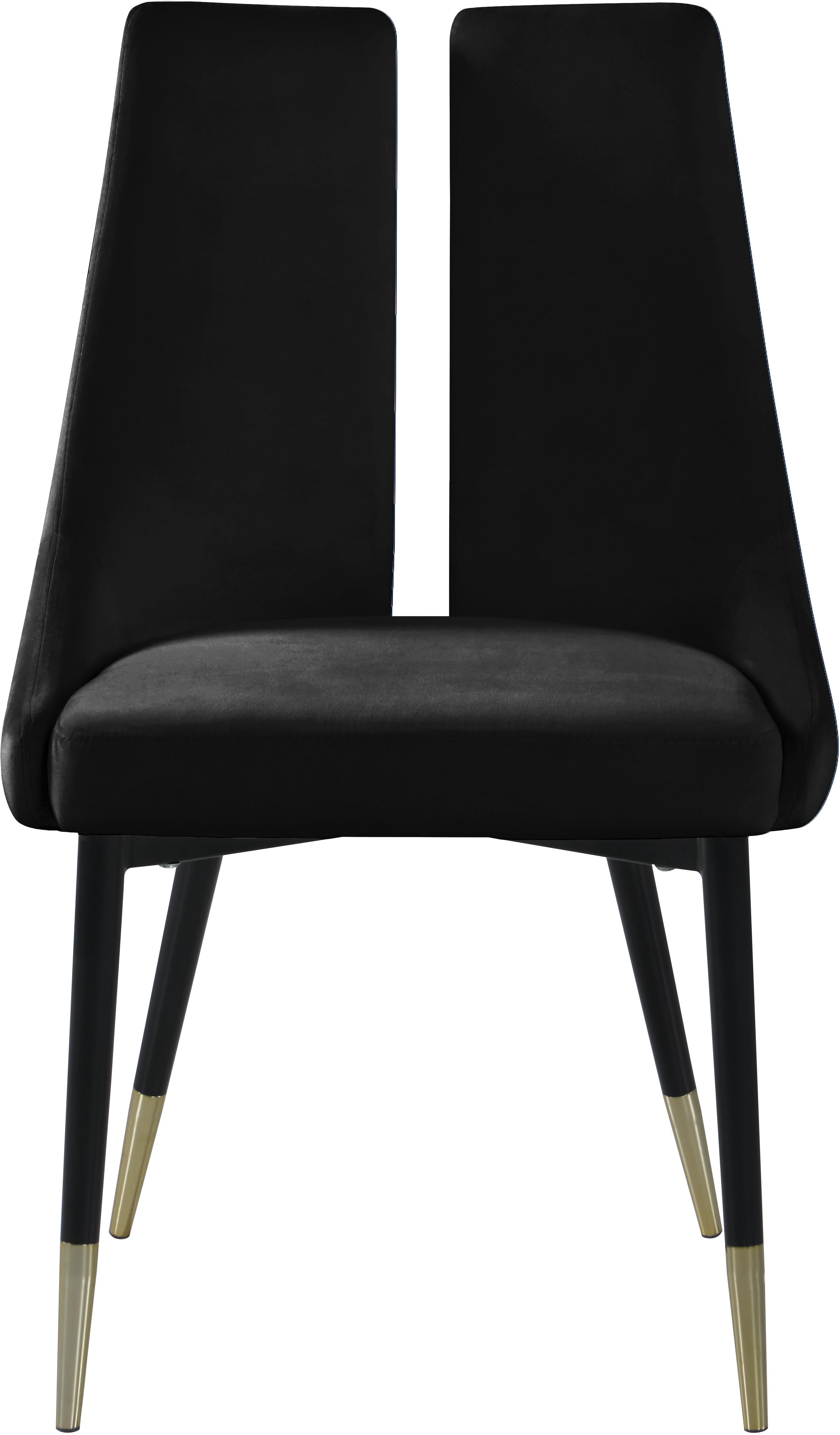 Sleek Black Velvet Dining Chair - Luxury Home Furniture (MI)