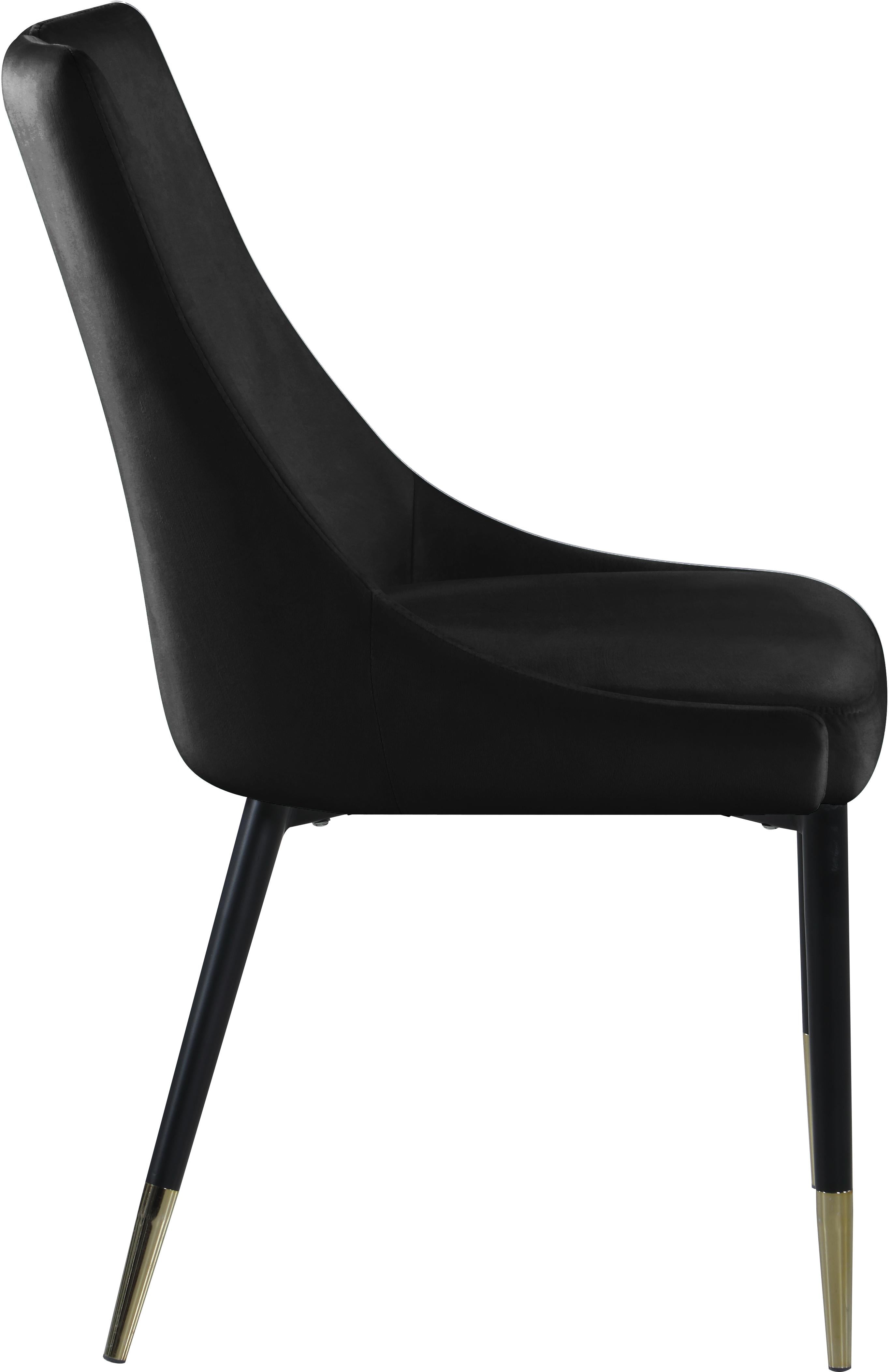 Sleek Black Velvet Dining Chair - Luxury Home Furniture (MI)