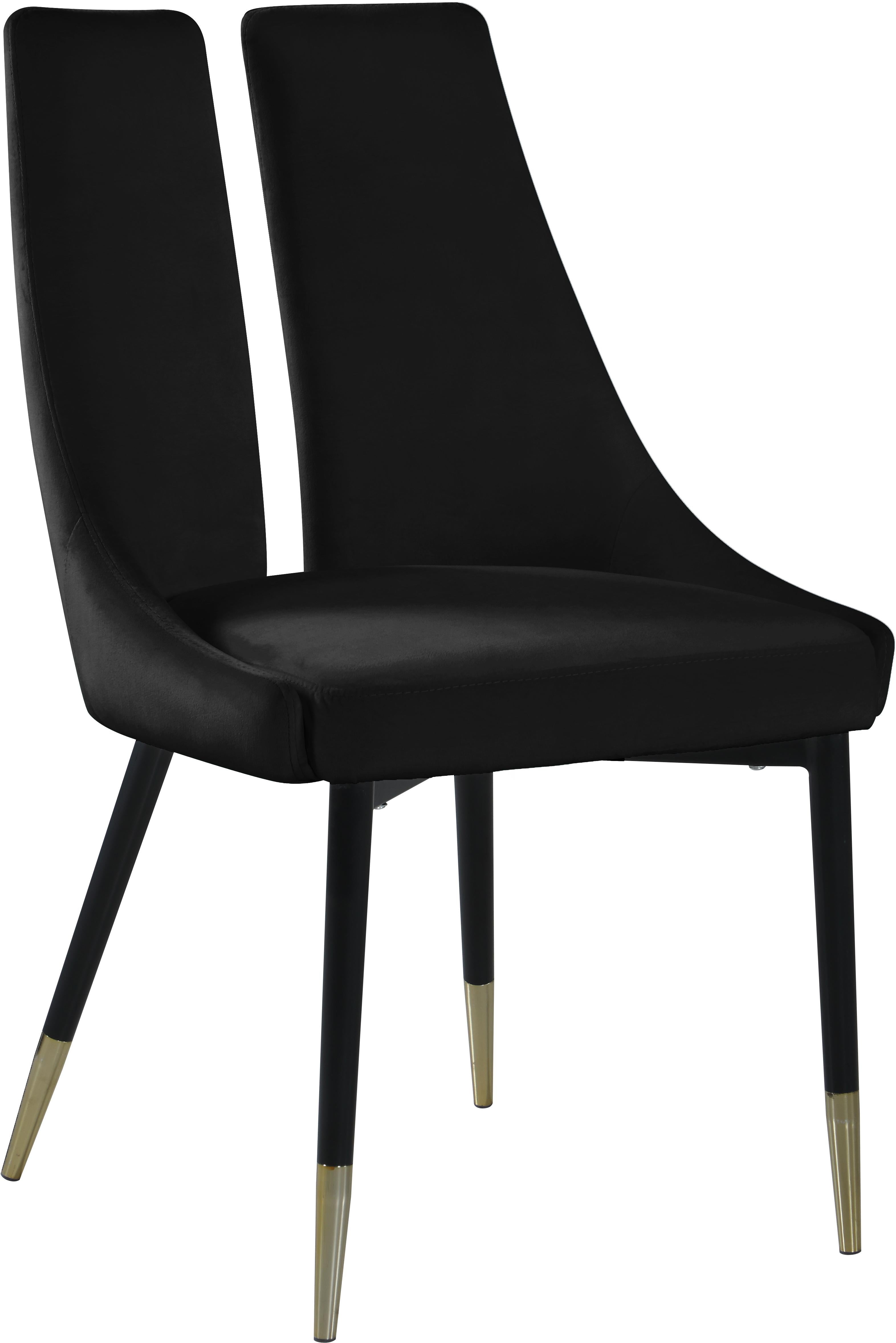 Sleek Black Velvet Dining Chair - Luxury Home Furniture (MI)