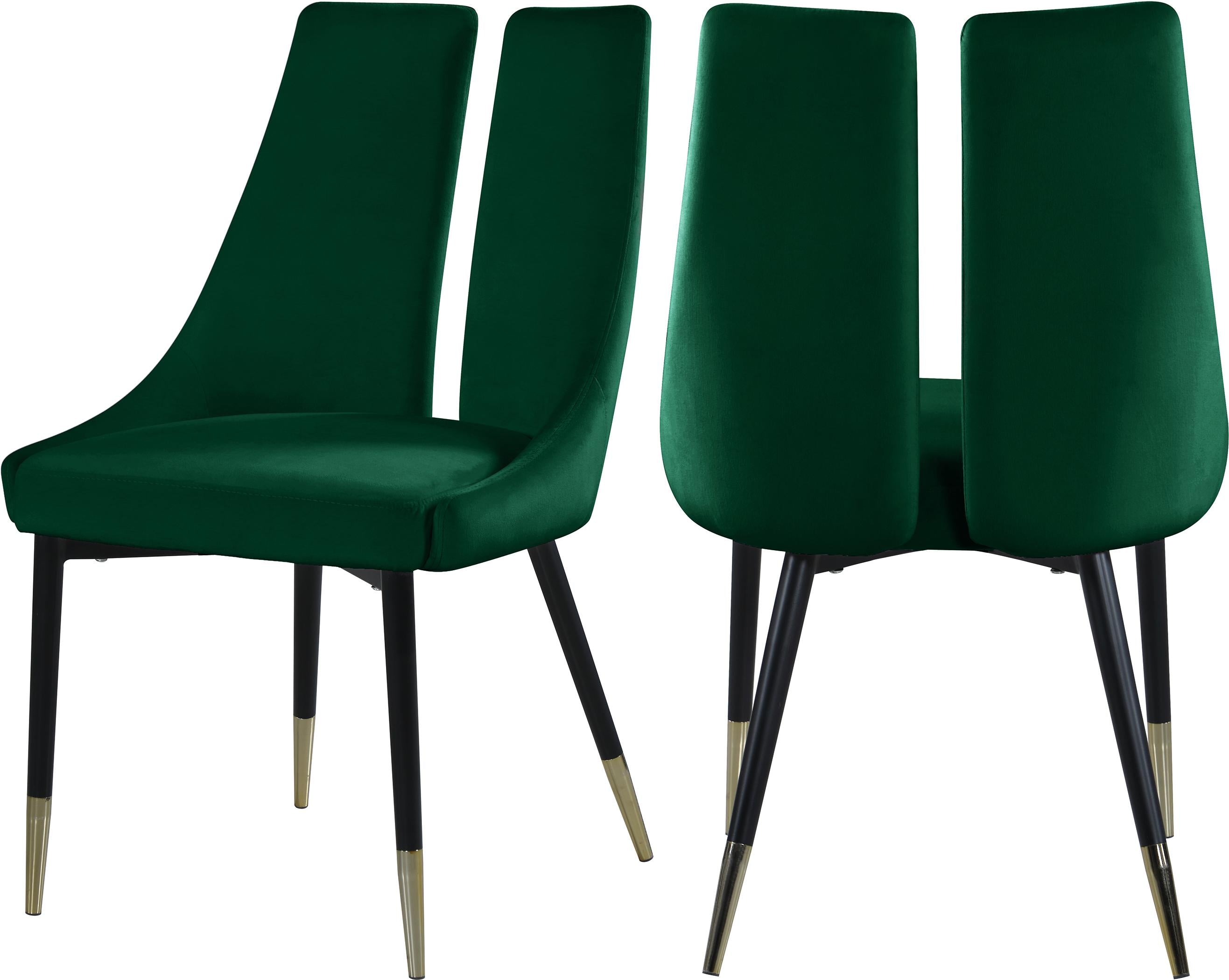 Sleek Green Velvet Dining Chair - Luxury Home Furniture (MI)