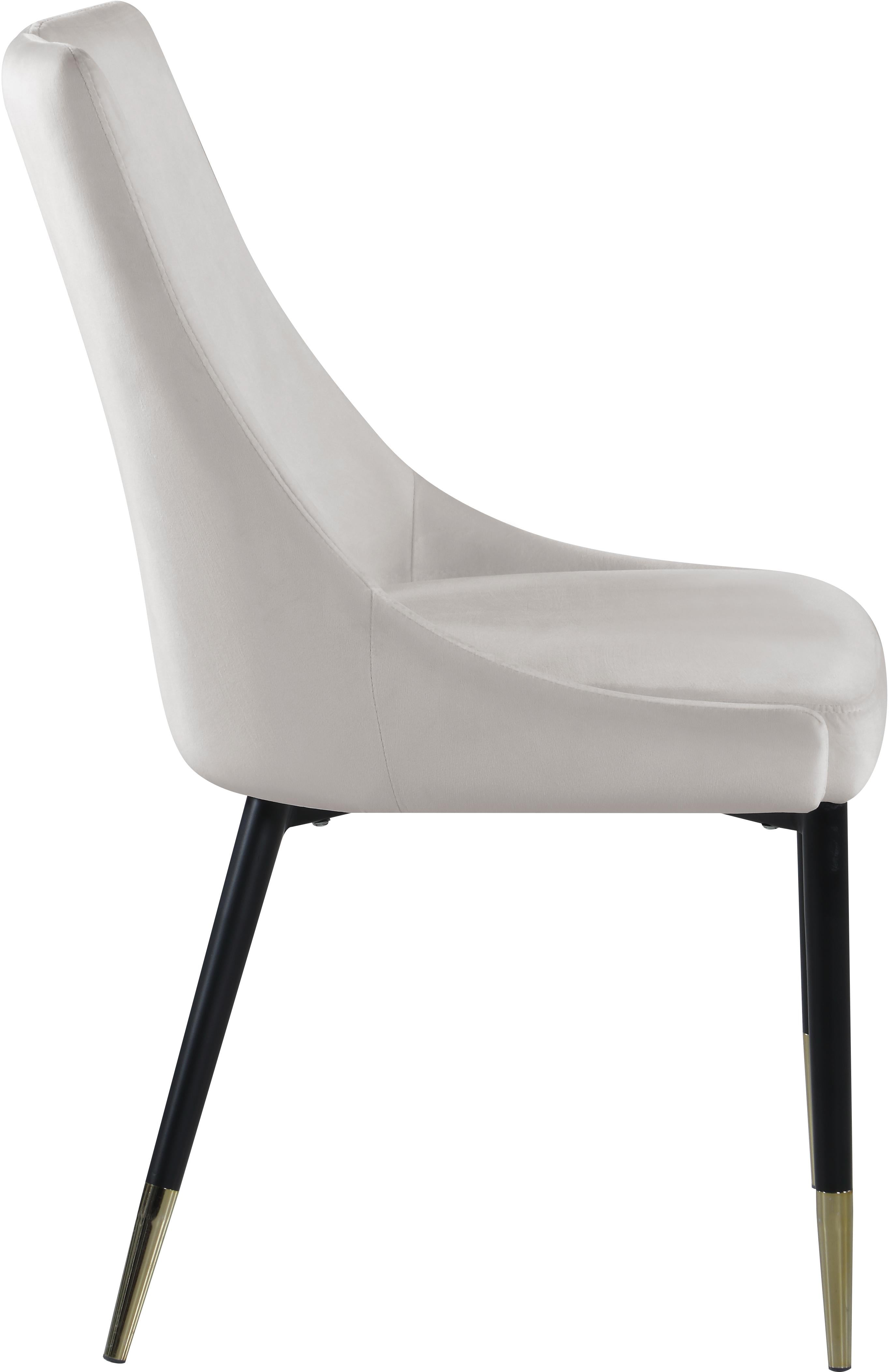Sleek Cream Velvet Dining Chair - Luxury Home Furniture (MI)