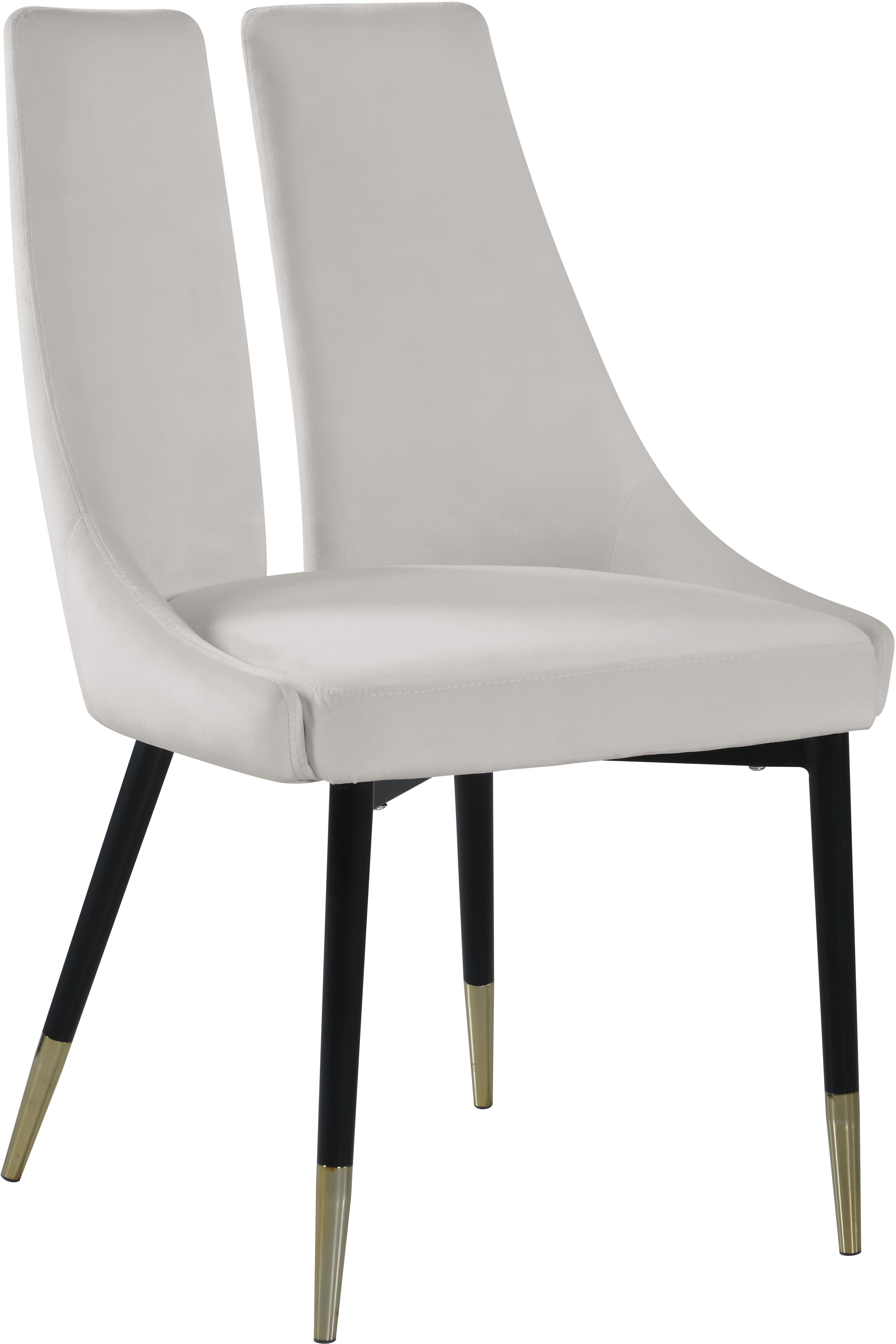 Sleek Cream Velvet Dining Chair - Luxury Home Furniture (MI)