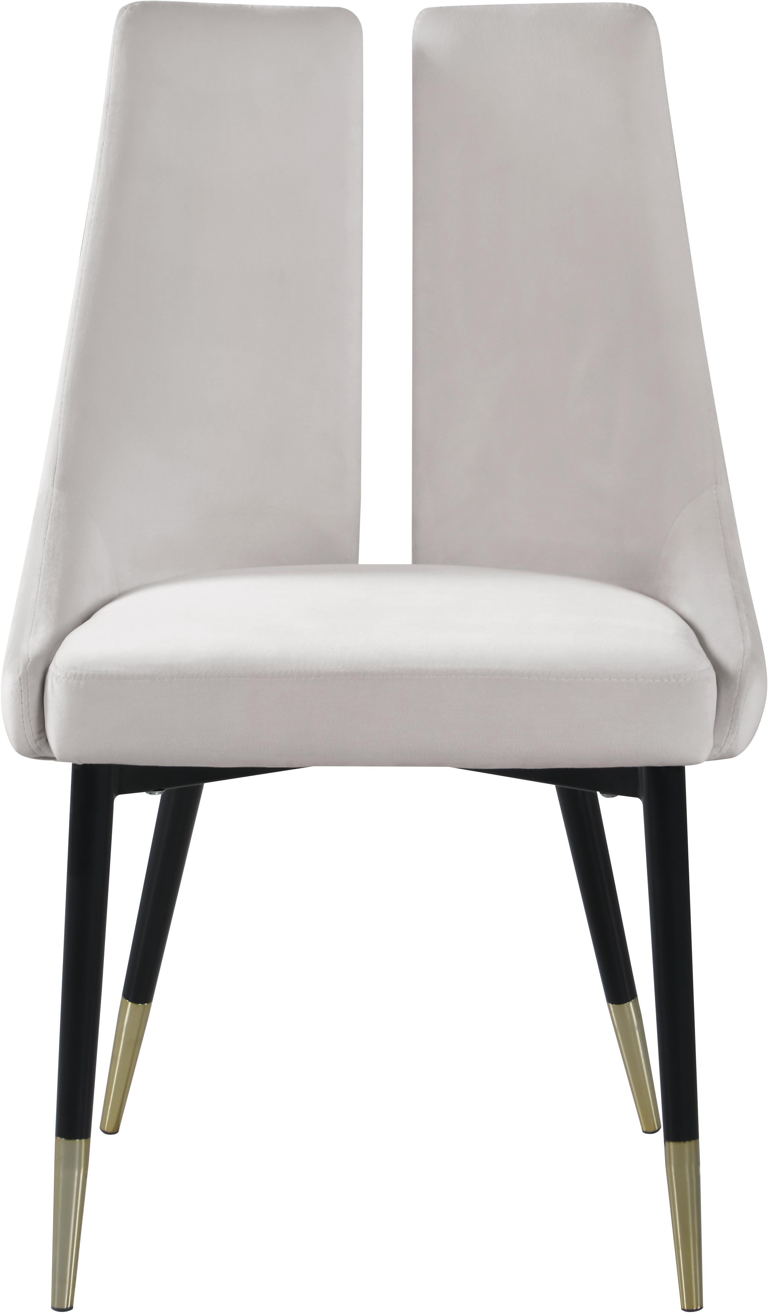 Sleek Cream Velvet Dining Chair - Luxury Home Furniture (MI)