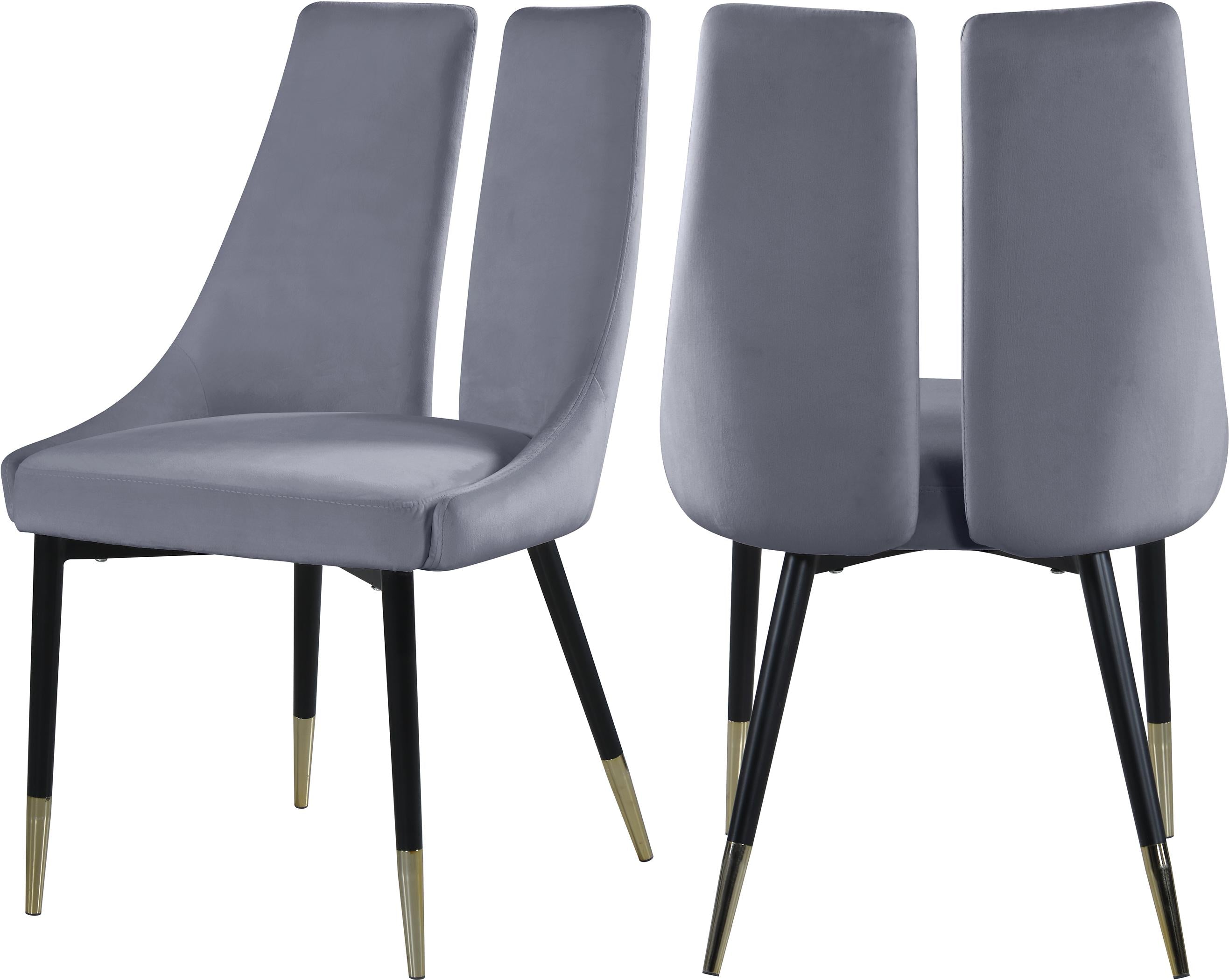 Sleek Grey Velvet Dining Chair - Luxury Home Furniture (MI)