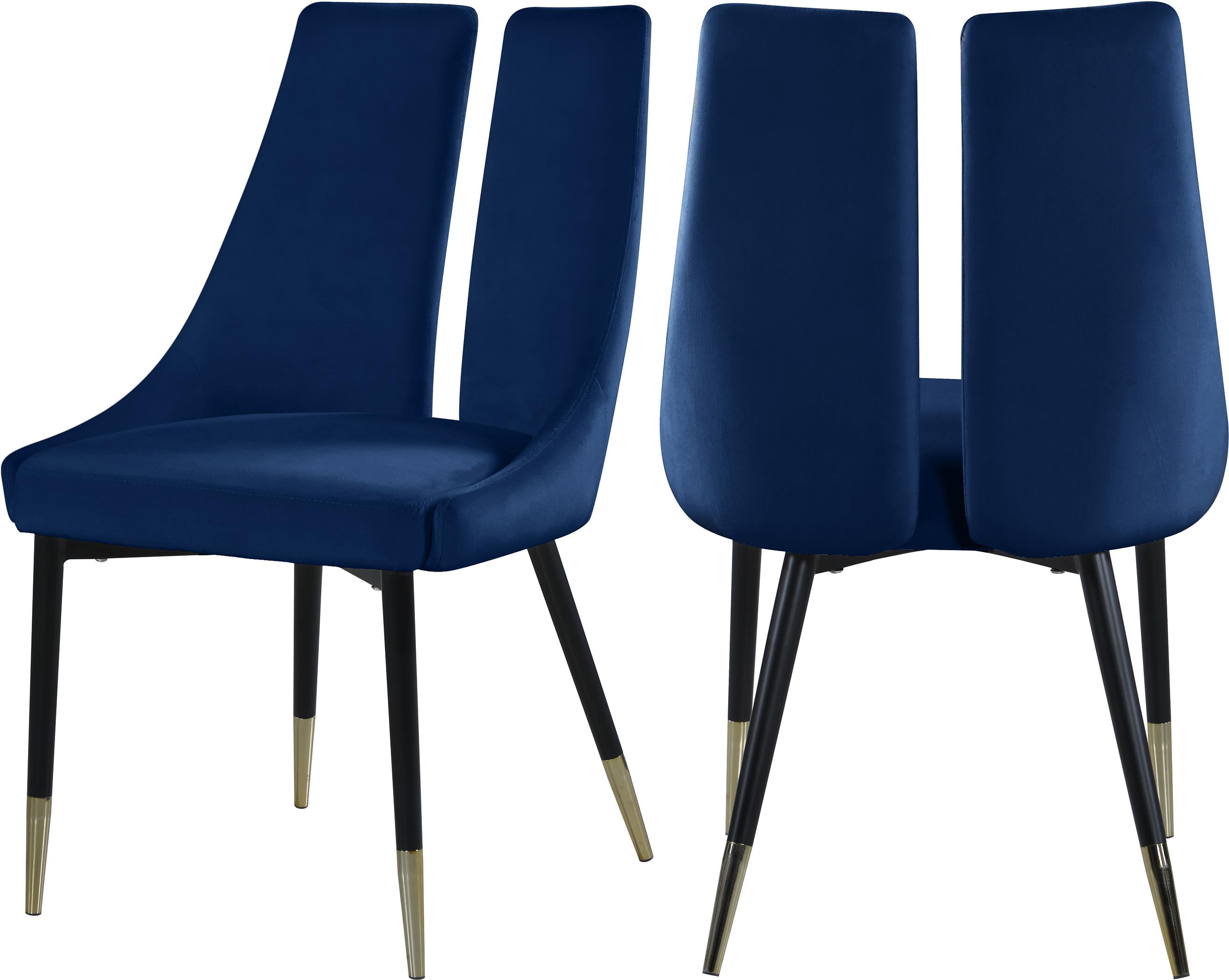 Sleek Navy Velvet Dining Chair - Luxury Home Furniture (MI)