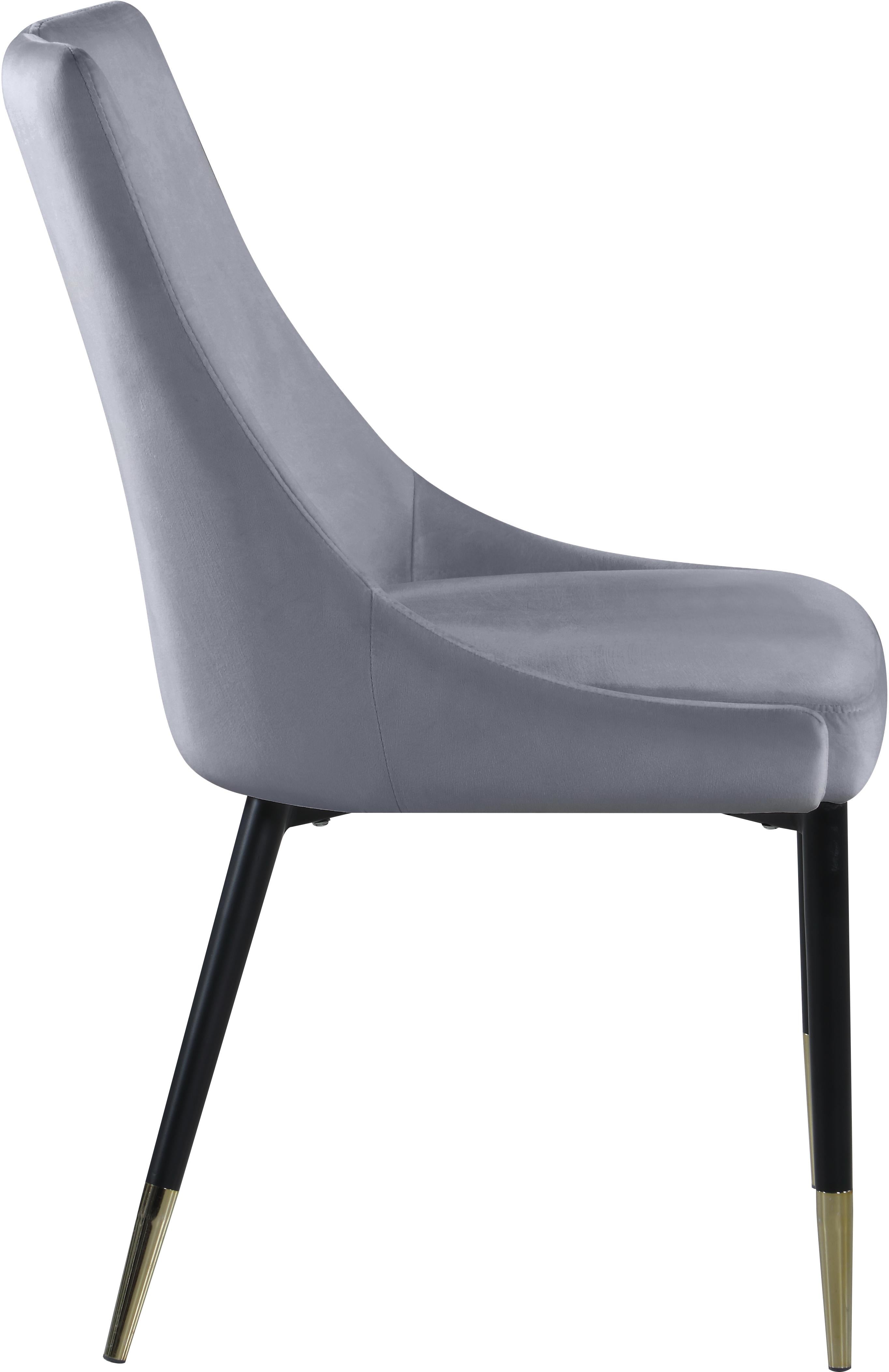 Sleek Grey Velvet Dining Chair - Luxury Home Furniture (MI)